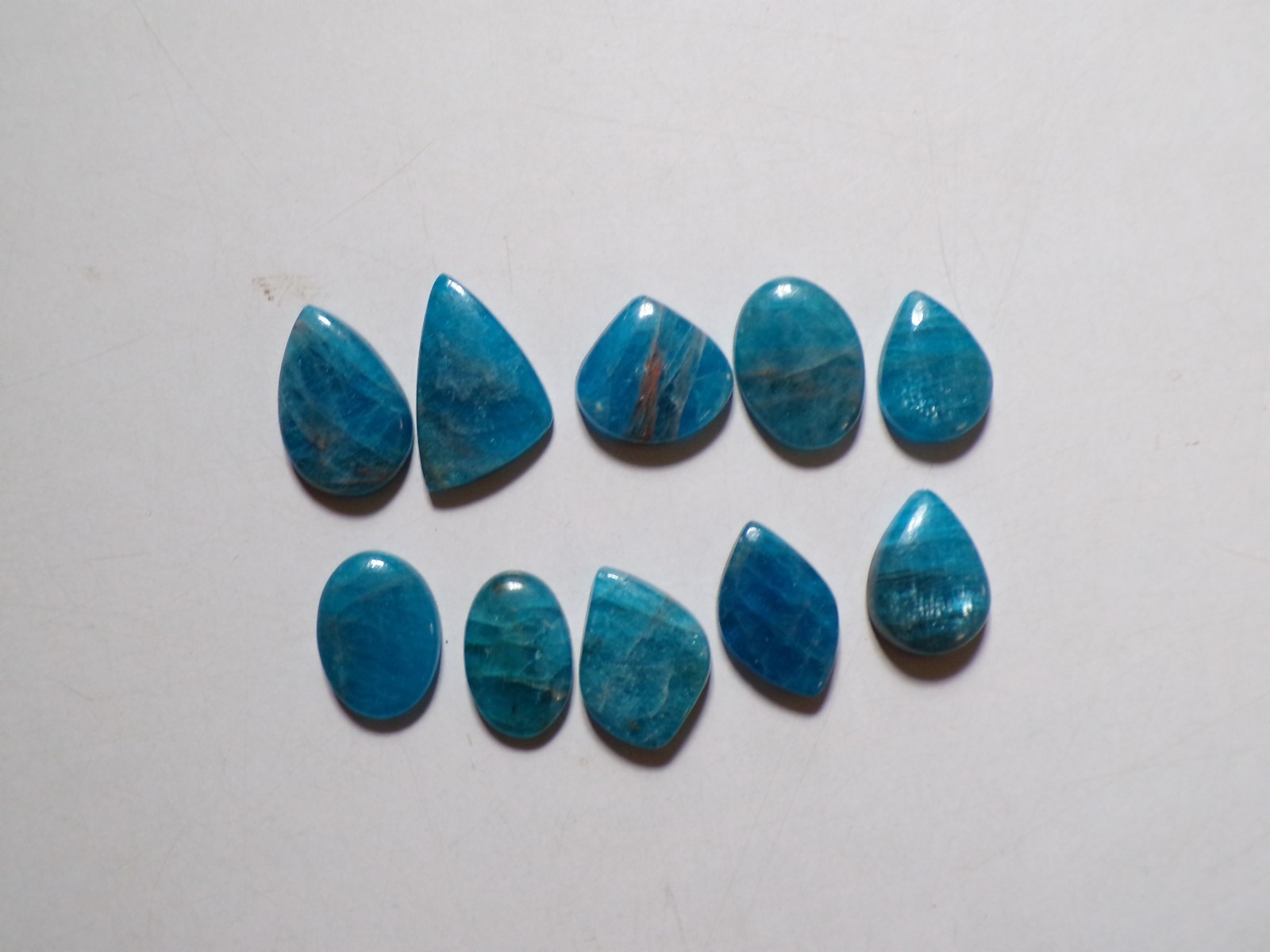178.75 Cts Natural Apatite 10 Pcs Lot Loose Cabochon Gemstone 05