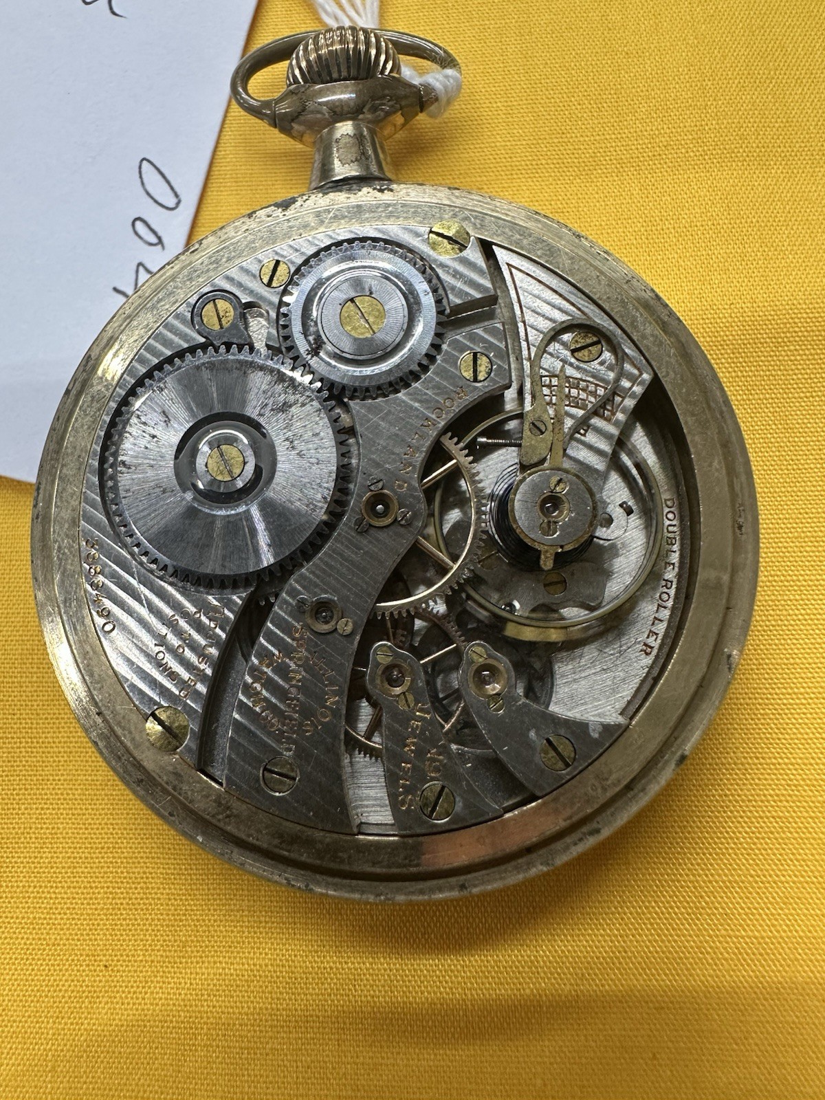 Illinois Grade 706 Model 9 16s 19j Double Roller 1921 Picket Watch RUNS