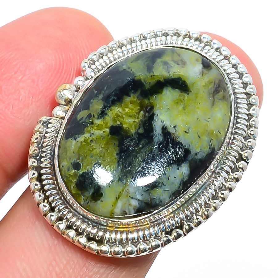 Gogunjula Jasper – Africa Gemstone 925 Silver Plated Ring s.8 T73