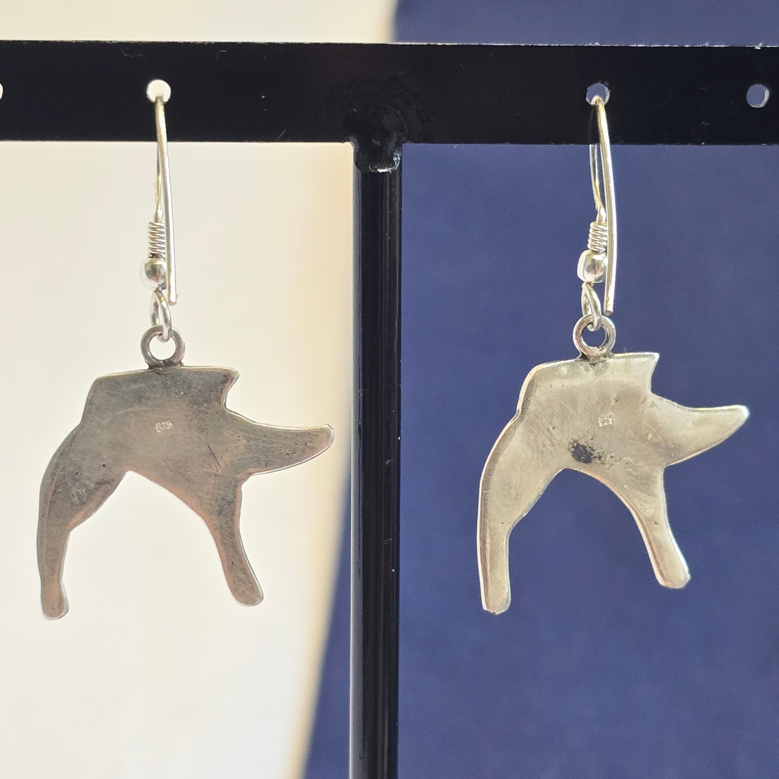 Sterling Silver Earrings 7.36g Fine Jewelry Celtic Boar Hook Back Dangles