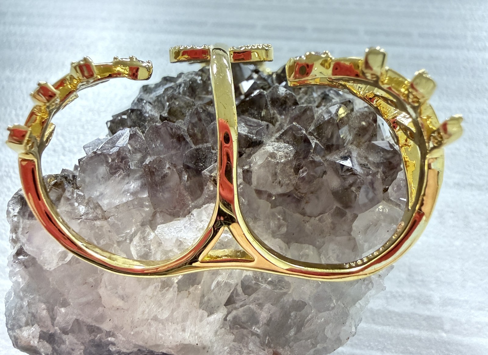 BAUBLEBAR: “PEACEMAKER” DOUBLE RING Gold Tone, Ceasar Fern Roman 7, Adjustable