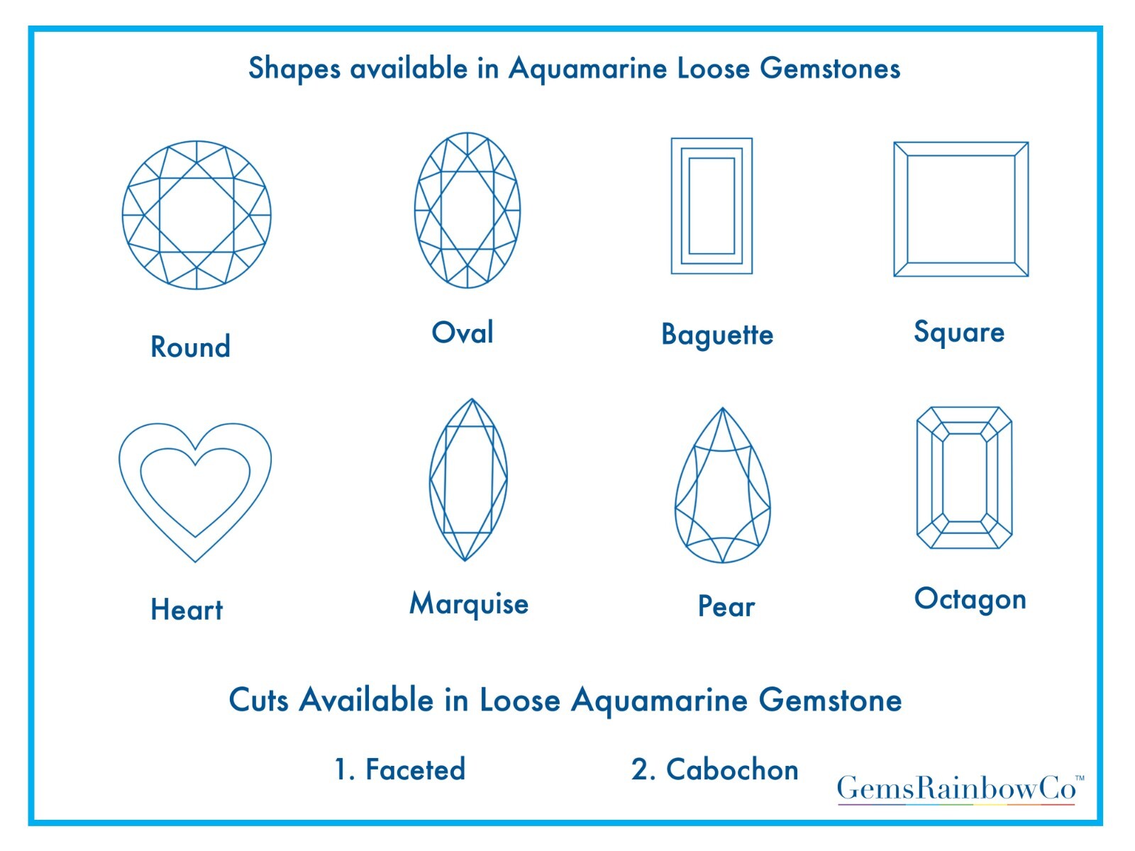 Natural Aquamarine Round Cut loose gemstone, deep blue colour, AAA, 1.5mm to 6mm