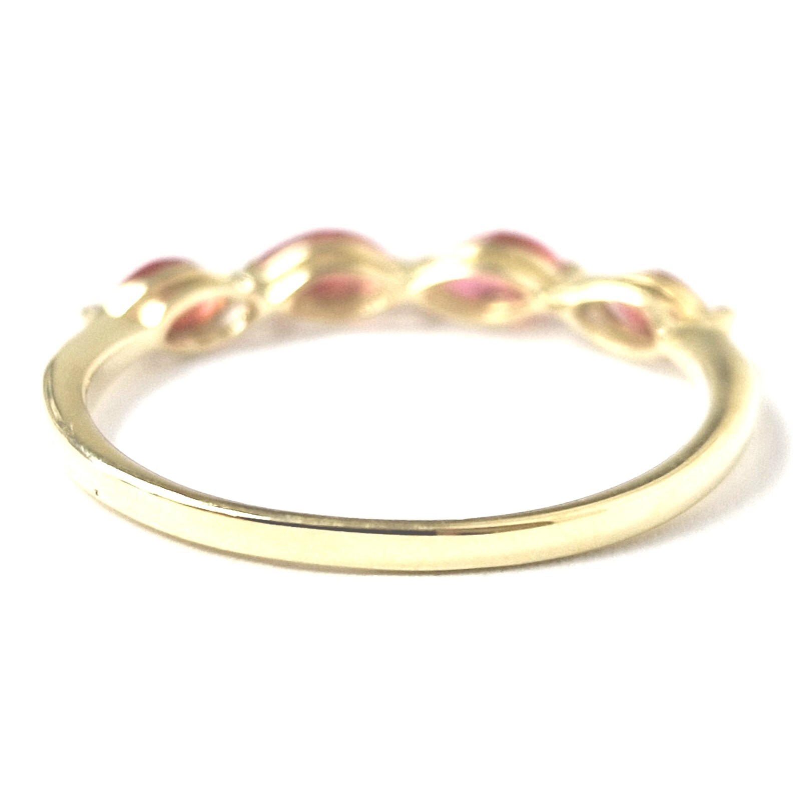 9ct Gold Blood Orange Zirconia Ring Size O Band UK Hallmarked 1.1g