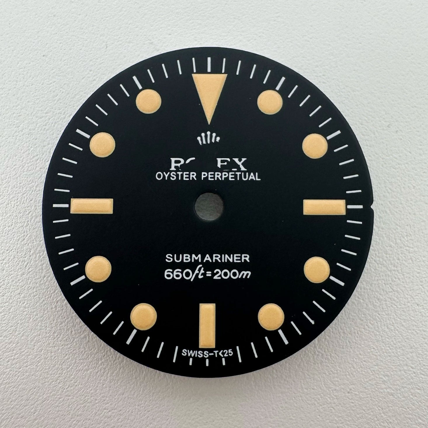 28.5mm Retro Black Watch Dial Green Lume for NH35 NH36 4R 7S Movement Accessorie
