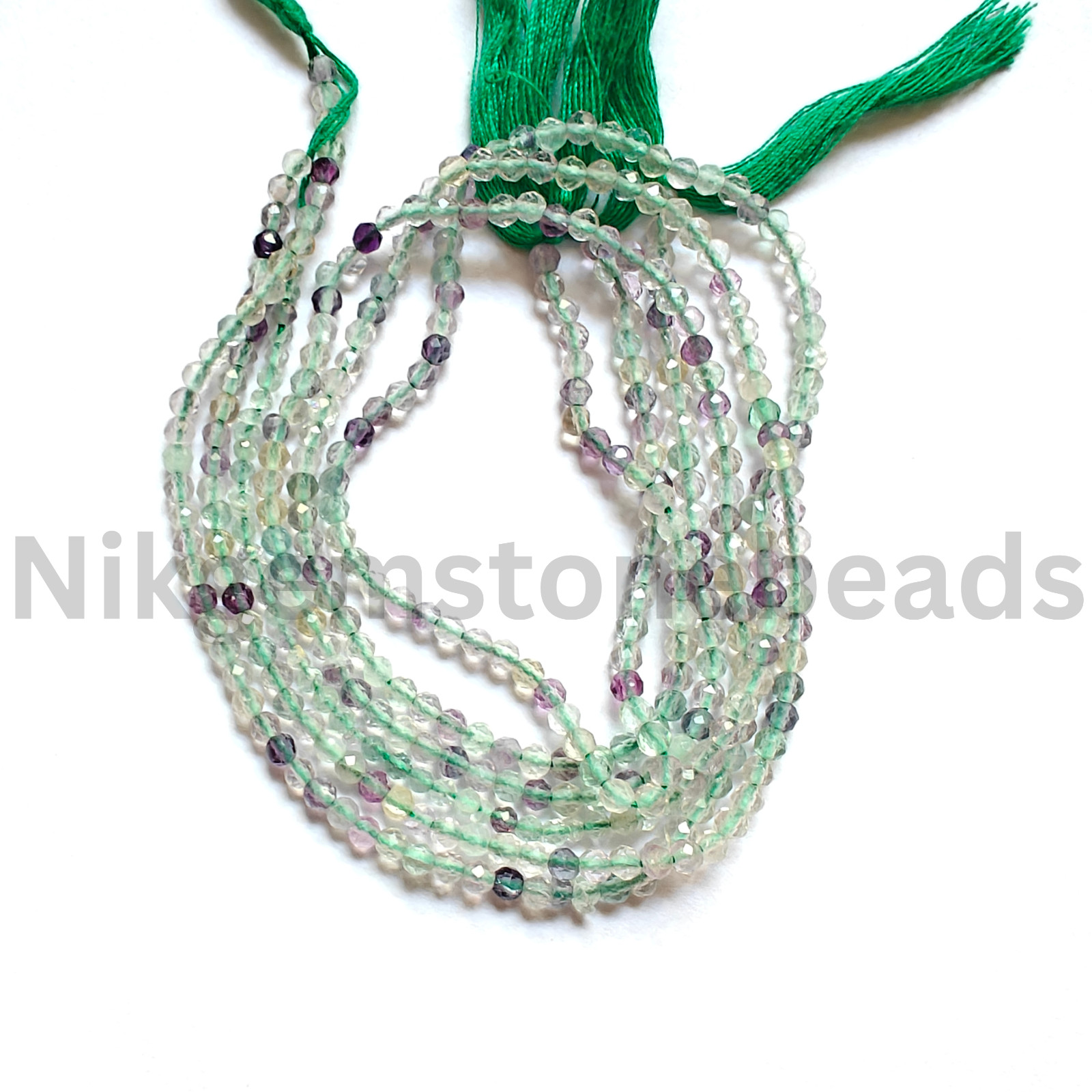 Natural Multi Fluorite Gemstone, Micro Faceted Round Cut Beads, 2.75-3.00 MM.