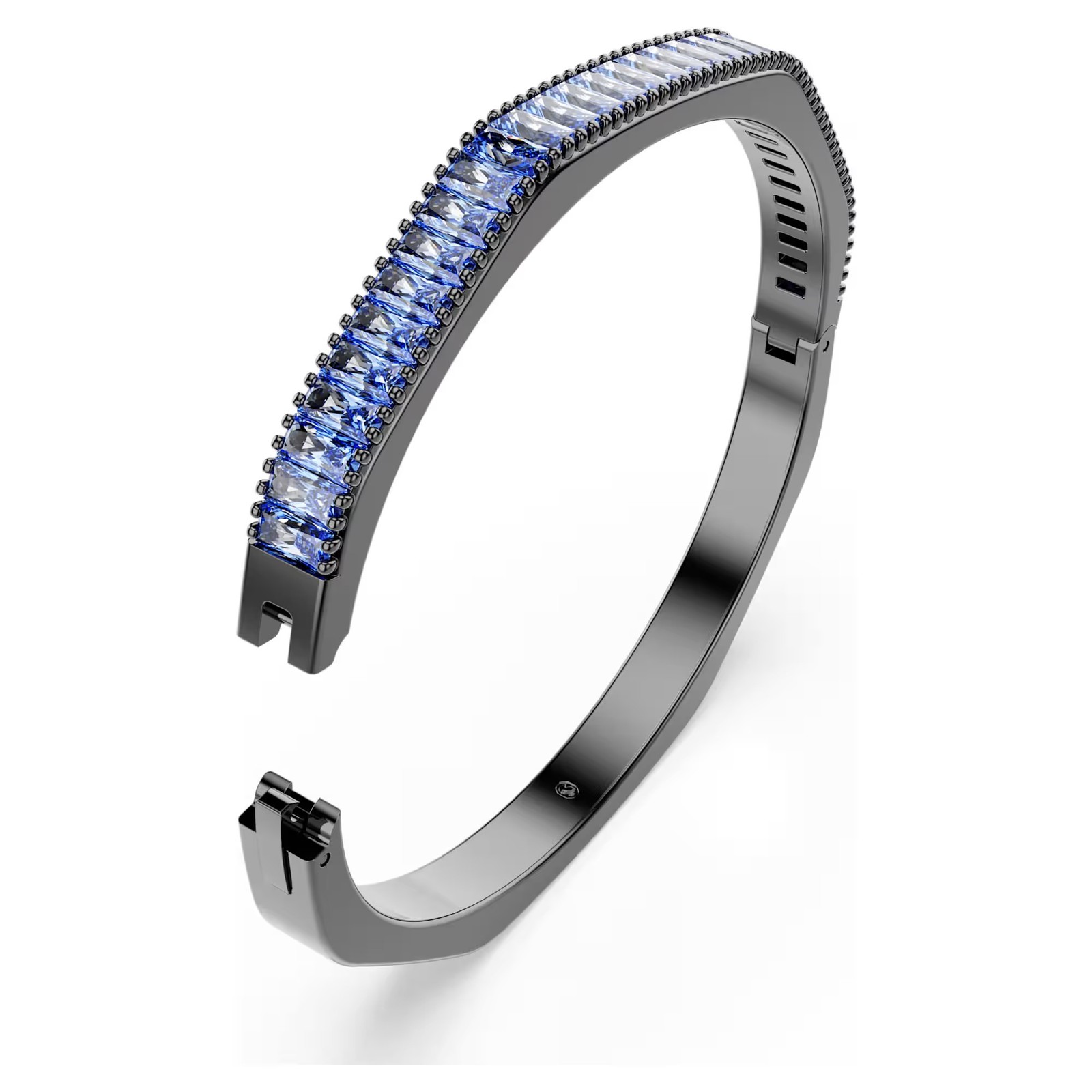 Swarovski Matrix Bangle Octagon Shape, Blue, Ruthenium Plated 5705776 (Size M)