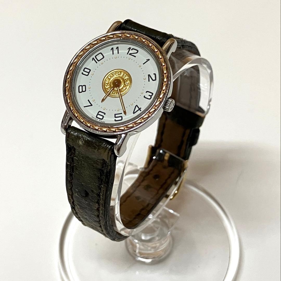 HERMES Sellier SE4.220 Ladies Quartz Watch Tested Working From Japan
