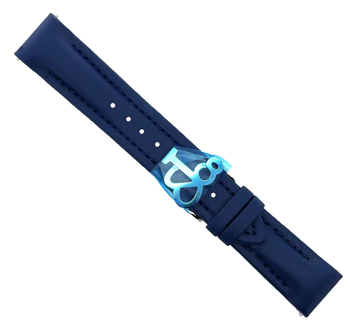 JACOB & CO WOMEN’S 22MM NAVY BLUE POLYURETHANE WATCH BAND STRAP JC STEEL BUCKLE