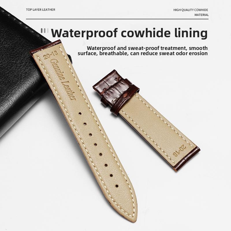 Quality Double Sided Genuine Leather Watch Strap Band 12mm-24mm Without Buckle