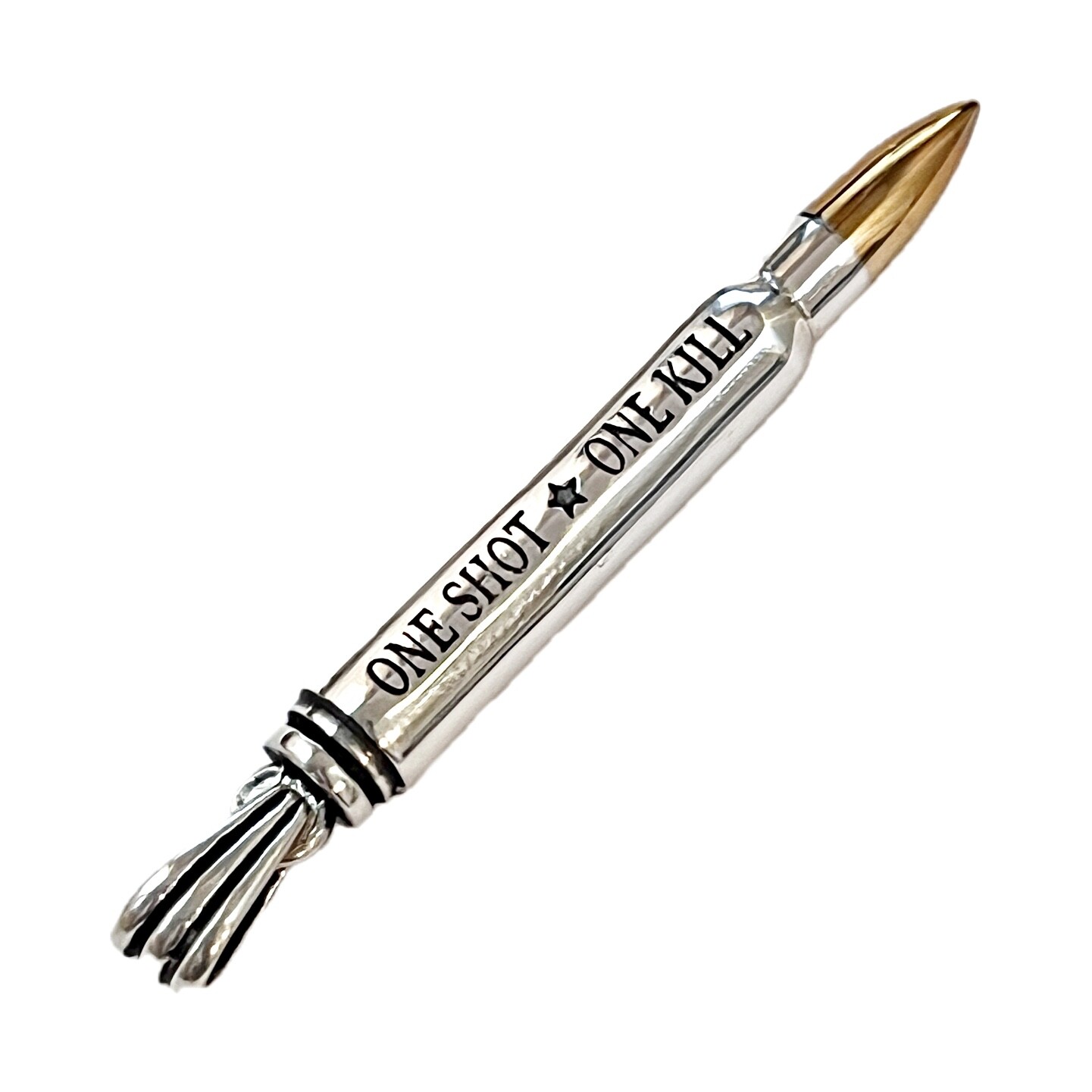 Real 925 Sterling Silver One Shot One Kill Rifle Bullet Military Sniper Pendant