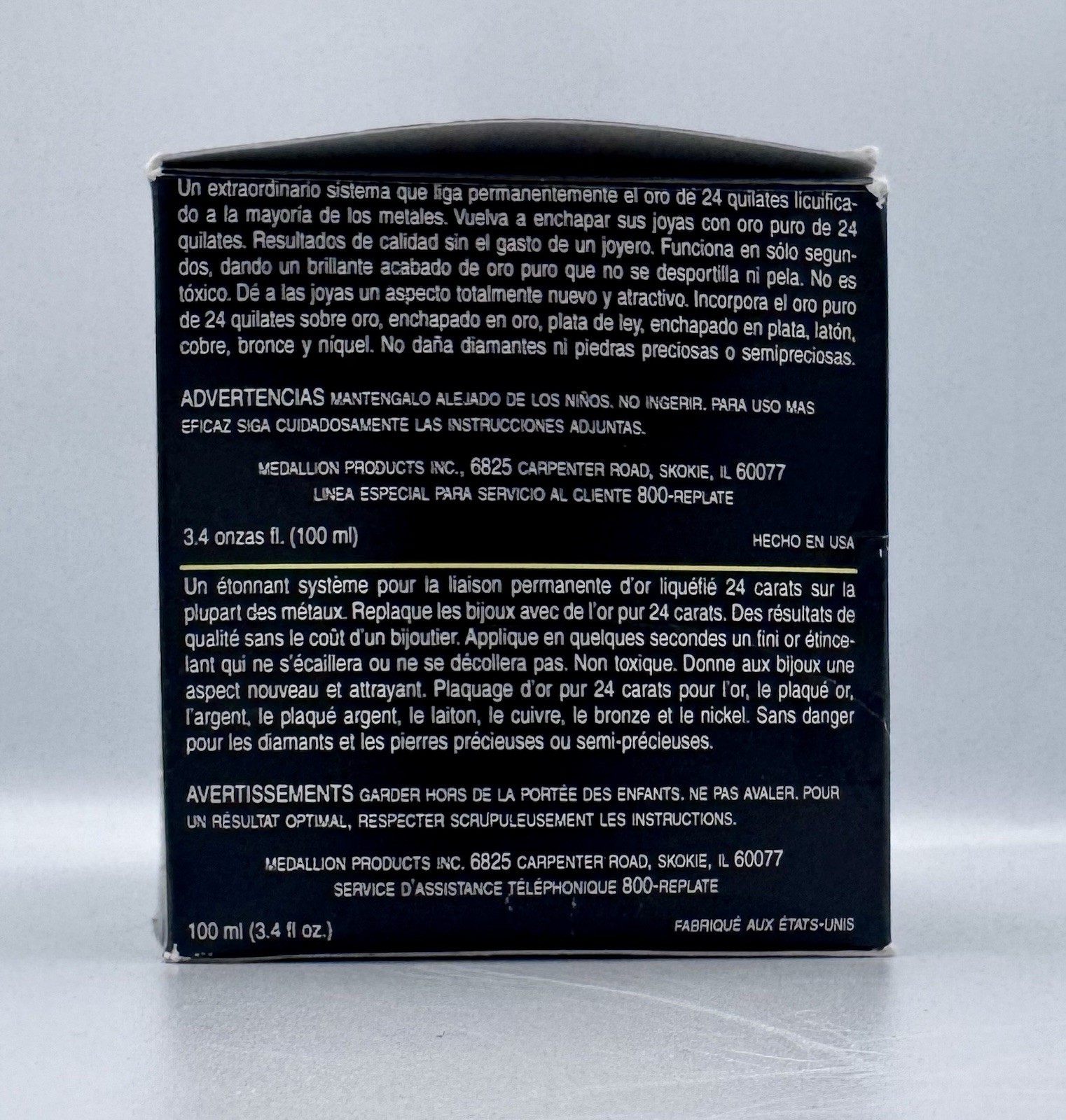 Medallion Liquid Gold Plating System Contains Pure 24K Gold, Brand New Open Box