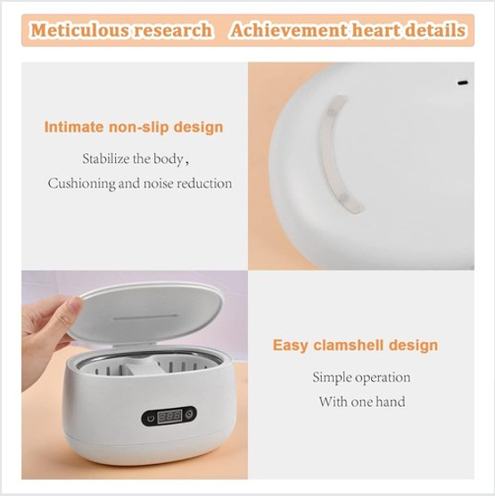 Ultrasonic Cleaner, Stainless Steel Tank & Digital Timer for Jewelry, Eyewear