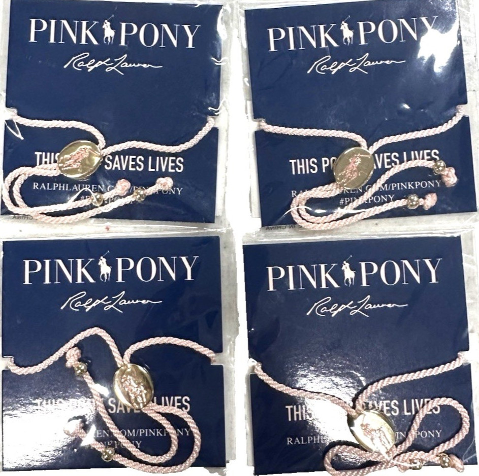 Polo Ralph Lauren Light Pink Pony Bracelet Cancer Awareness 4-PACKS