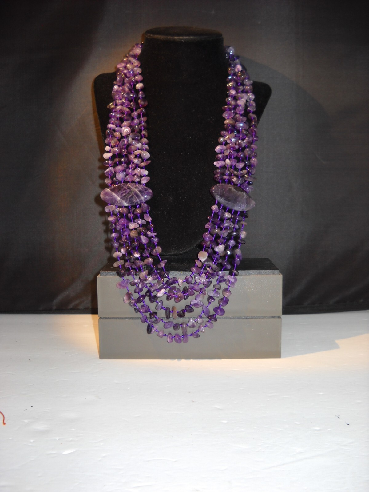Mine Finds by Jay King Multi-Strand Amethyst Chip Necklace Precious Stone #251