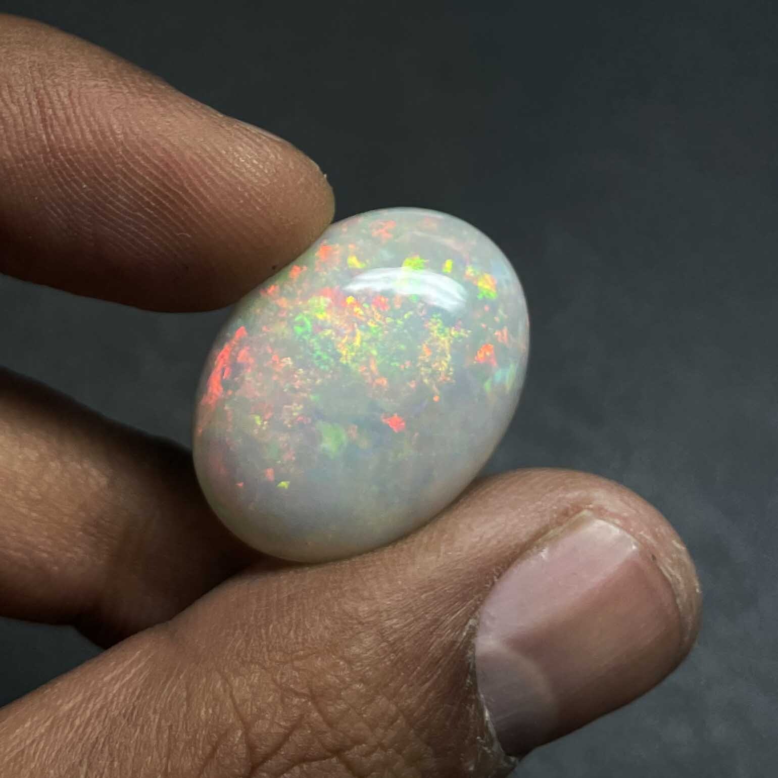 Natural Ethiopian Opal Oval Gemstone Cabochon 19*25 MM 24.5 CT