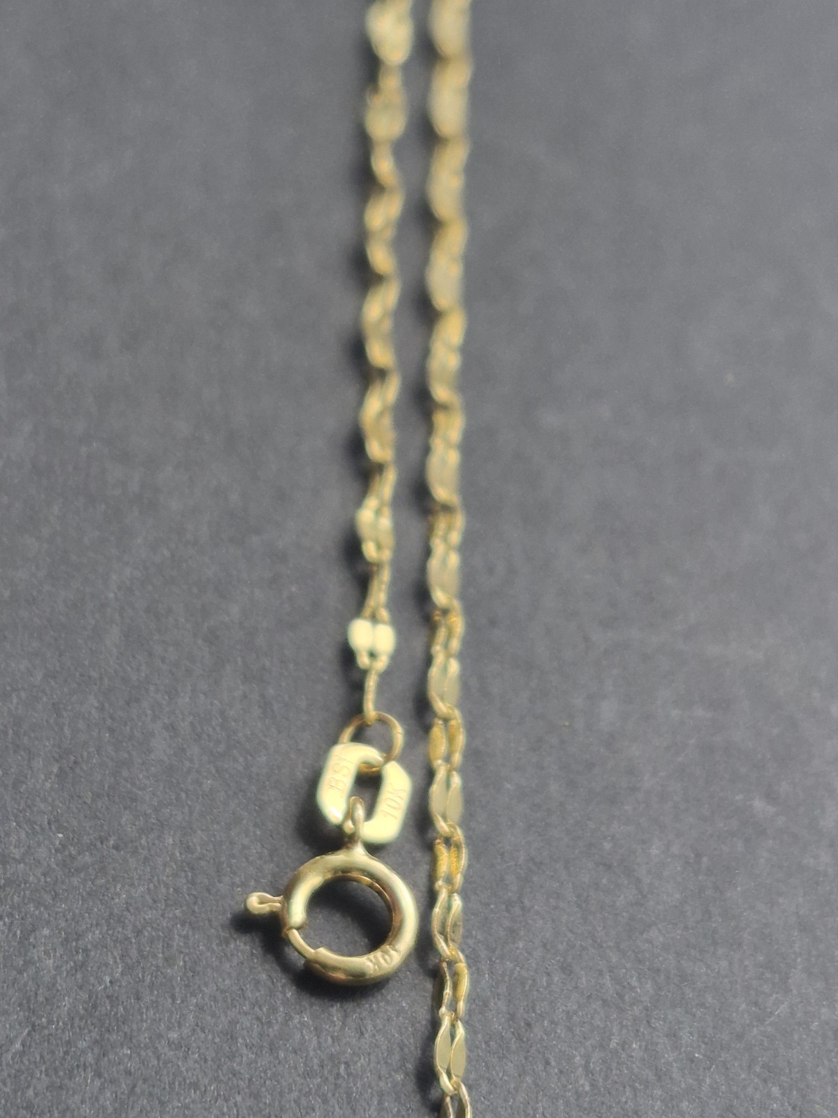 10k Solid Gold Mirror Anklet 10in