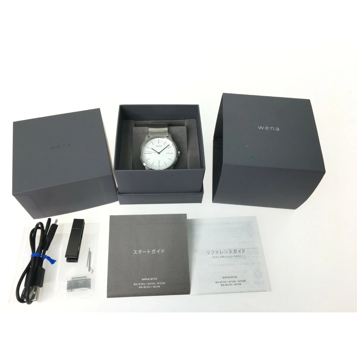 SONY Wena Smartwatch WN-WT01W White Quartz SS Wrist Three Hands Men’s Watch