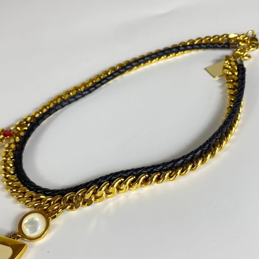 Lizzie Fortunato Necklace Gold Tone Large Pendant Fashion Jewelry 46cm Used