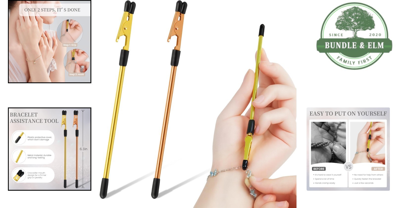 Jewelry Clasp Assistant with Non-Slip Tips, Perfect for Necklaces and Bracelets