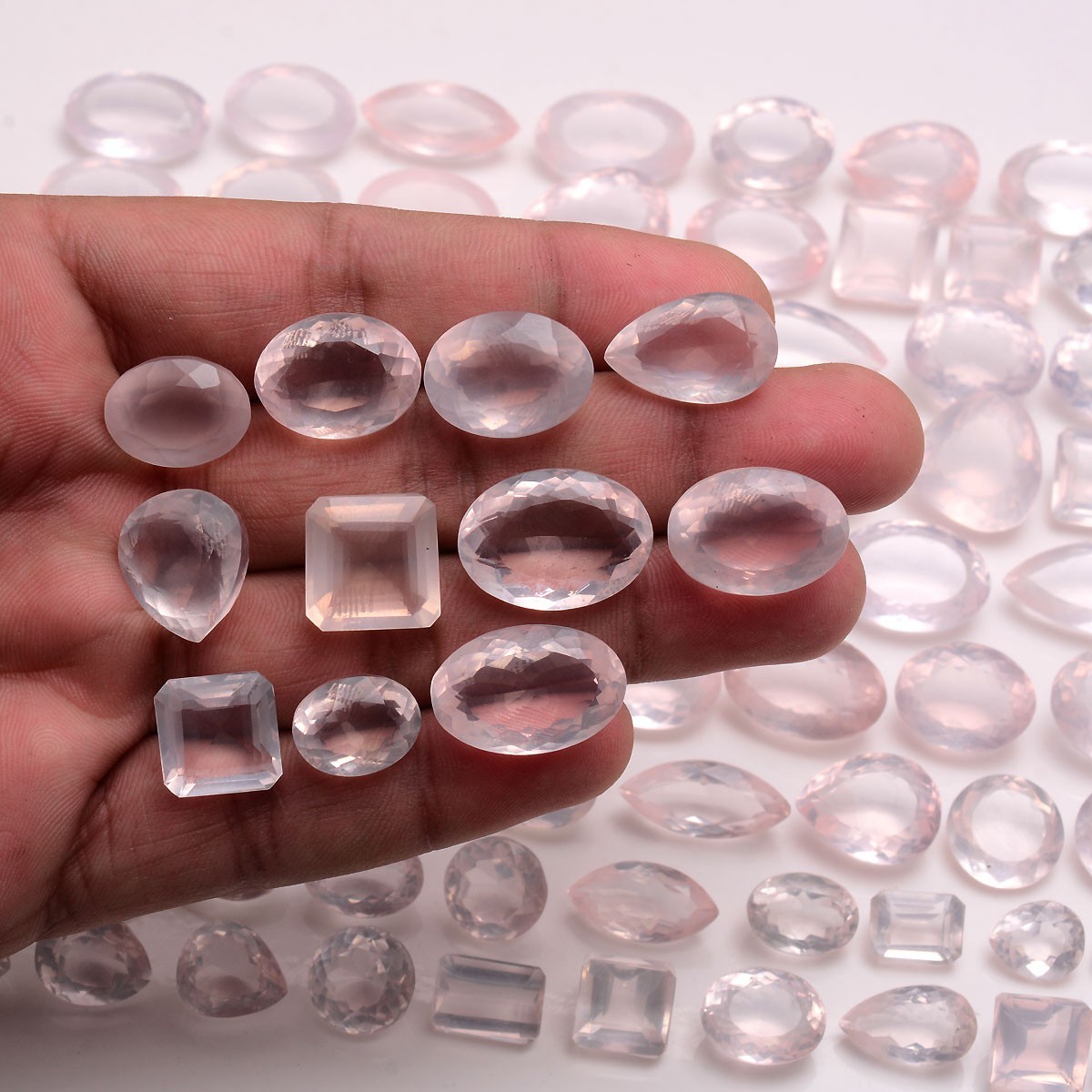Natural Rose Quartz Finest Quality Faceted Cut Untreated Loose Gemstones
