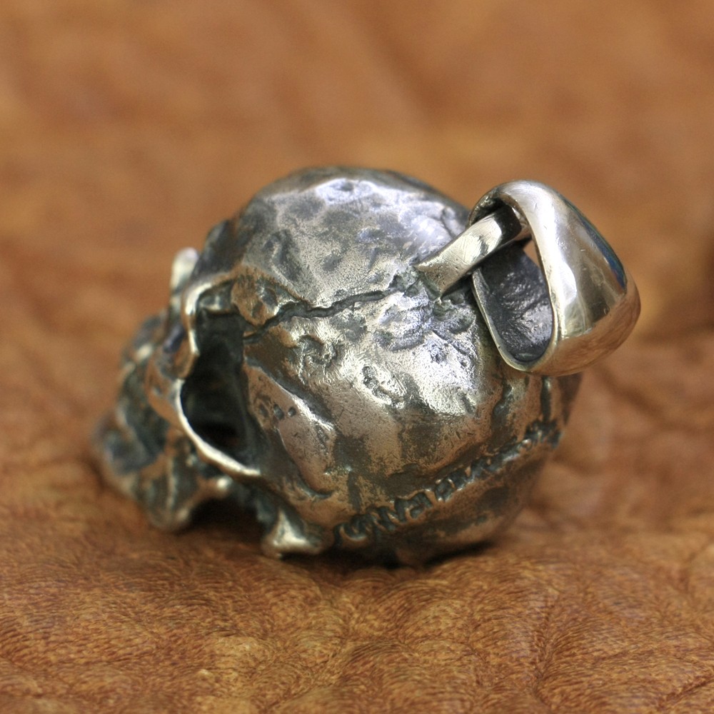 925 Sterling Silver Huge Skull Pendant Mens Biker Rock Punk Pendant TA177A JP