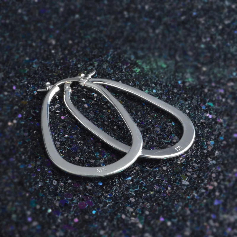Brand New 925 Sterling Silver Earrings U-Shaped Glossy Simple Earrings, Women’s