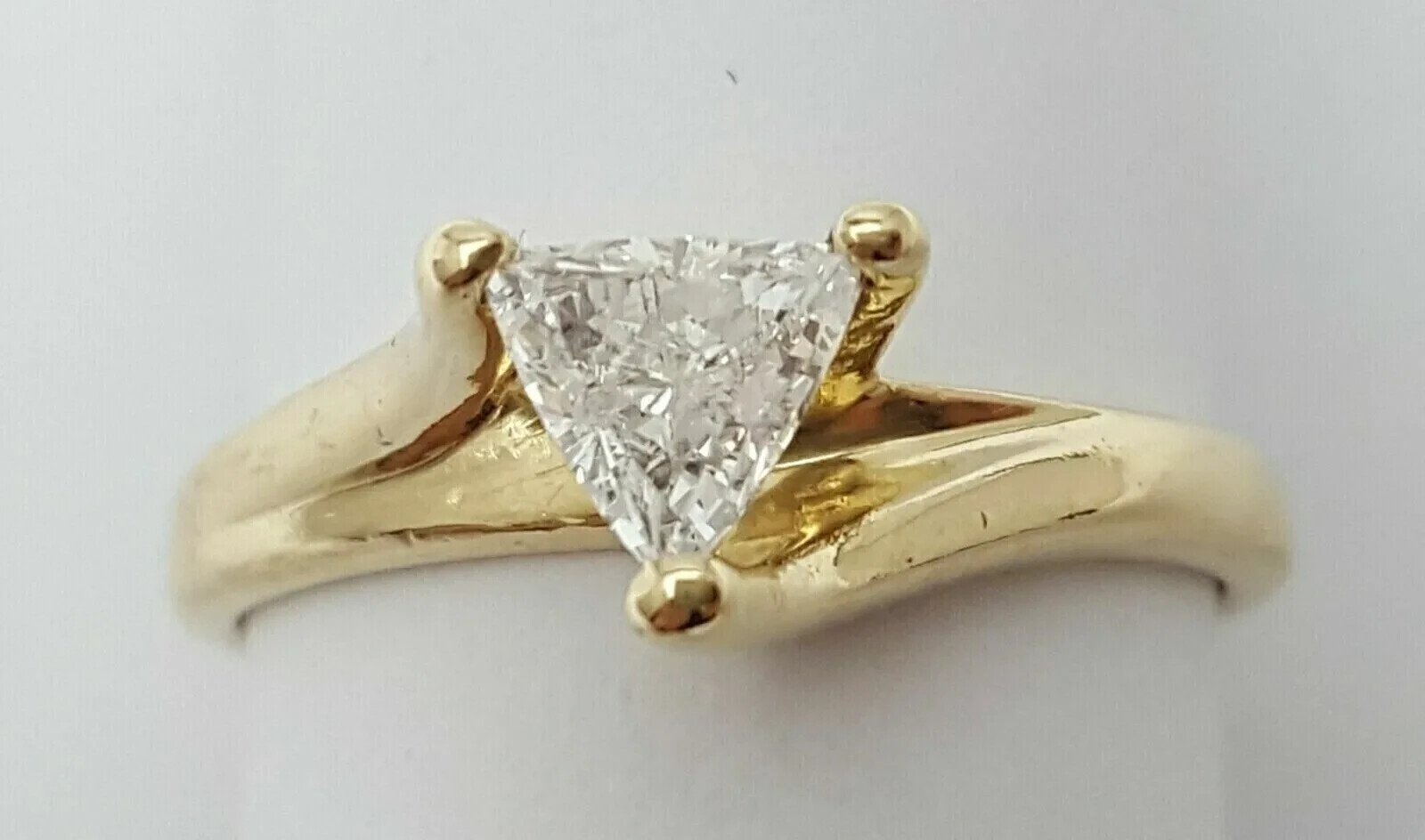 2Ct Trillion Lab-Created Diamond Solitaire Wedding Ring 14K Yellow Gold Plated