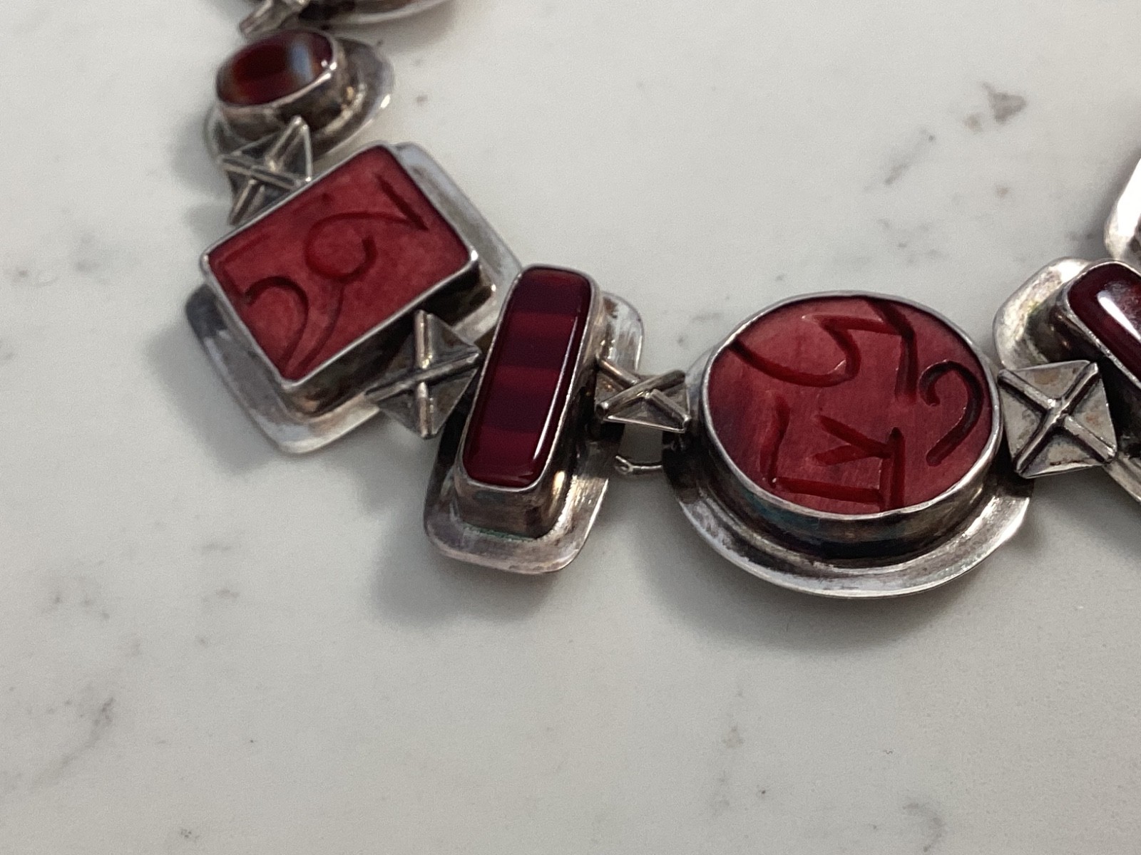 SIGNED JLR JANICE LEE RIPLEY NATIVE AMERICAN INDIAN STERLING SILVER &GENSTONE NR