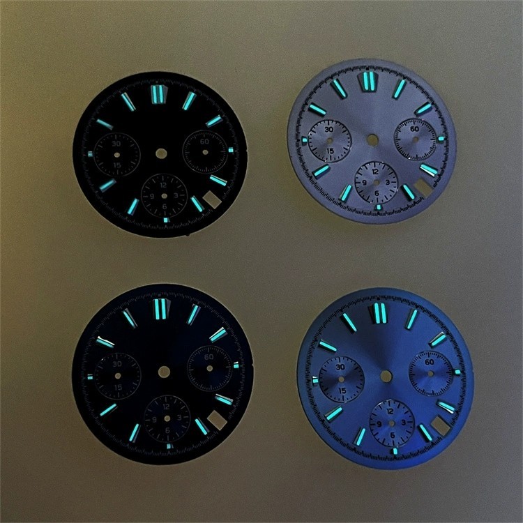 29.5mm Multifunctional Watch Dial Blue Luminous for VK63 Movement Accessories