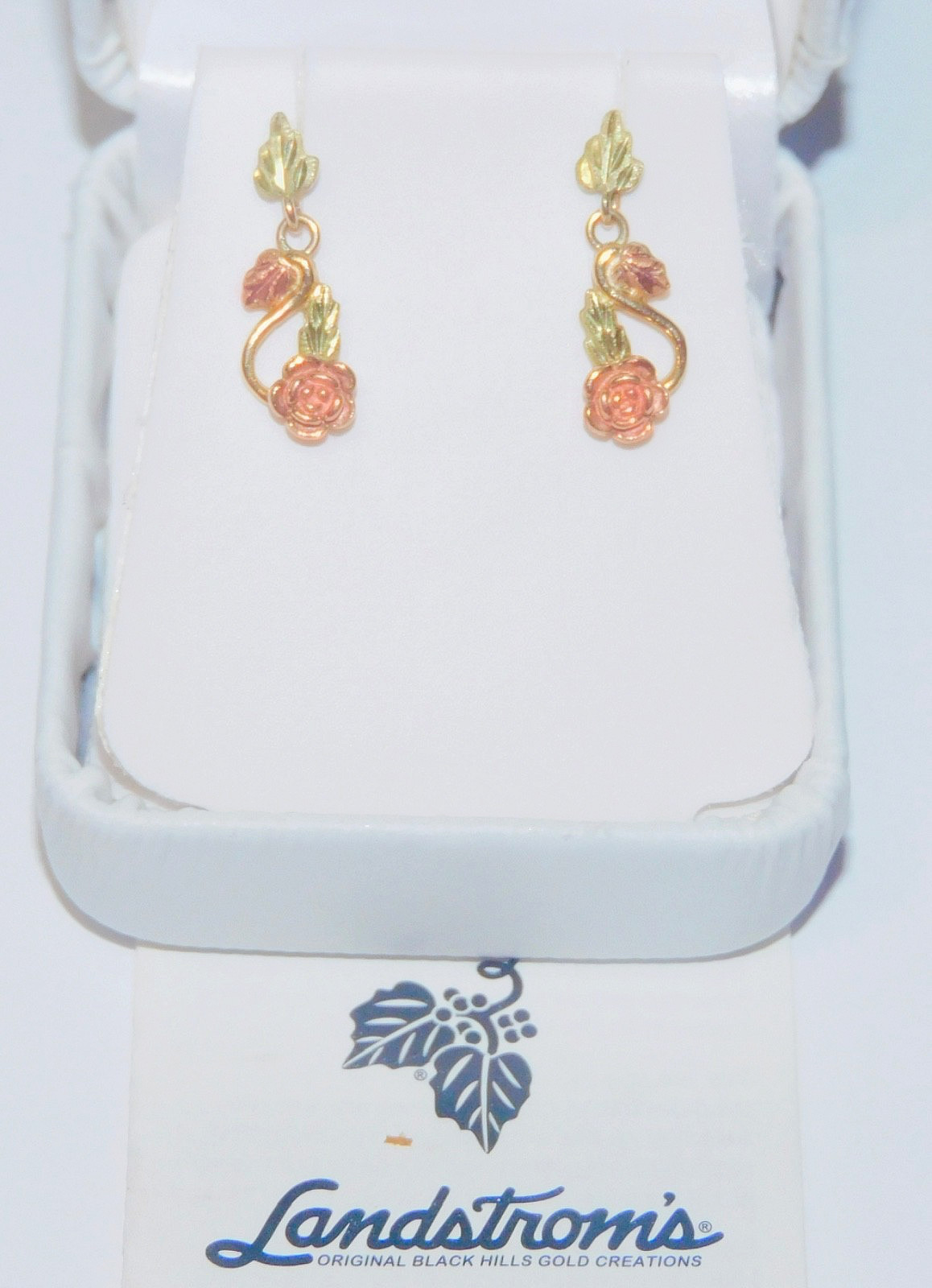 Black Hills Gold 10k Landstrom’s Rose Drop Earrings