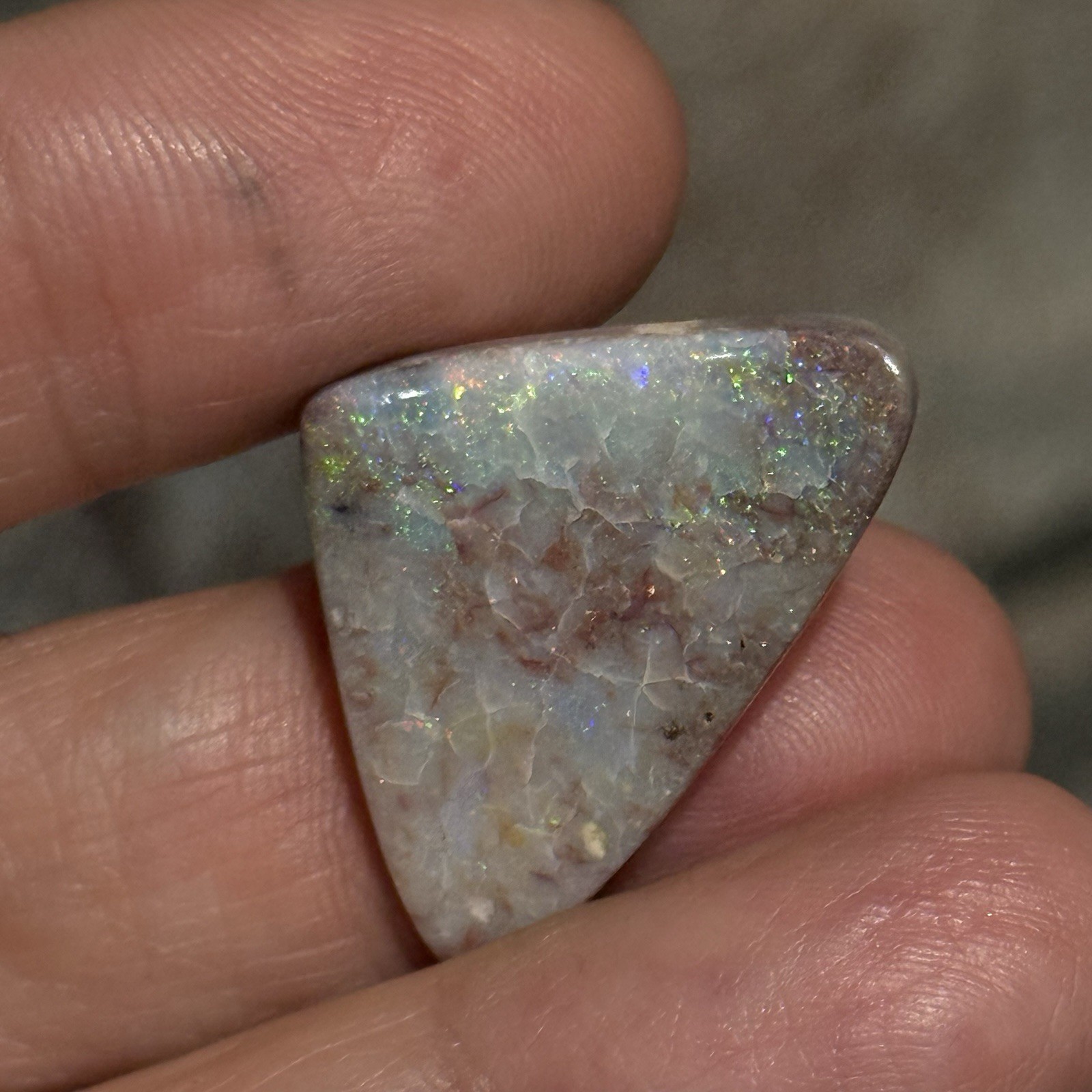 11.6ct 29x18x3.5mm Unique Mintabee Australian Opal Triangle Cabochon Gem