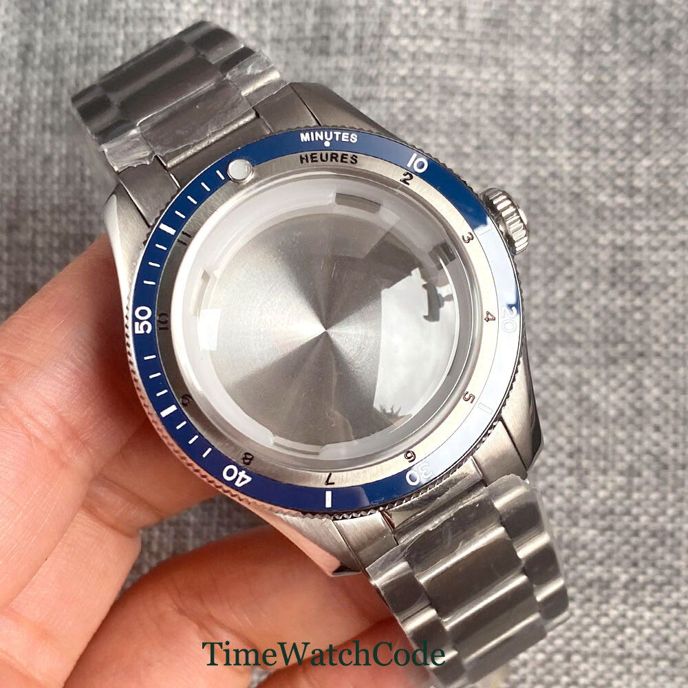 40mm Double Bow Sapphire Crystal Watch Case Fit NH35 NH36 NH38 PT5000 20ATM 316L