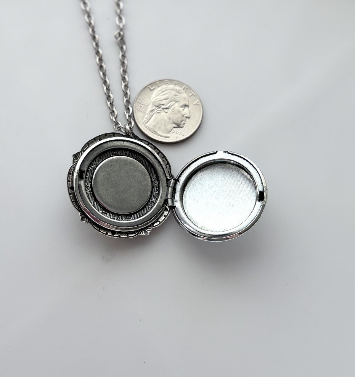 Compass Cameo HIDDEN Locket Necklace, Nautical, Vintage Pillbox Stash Pendant