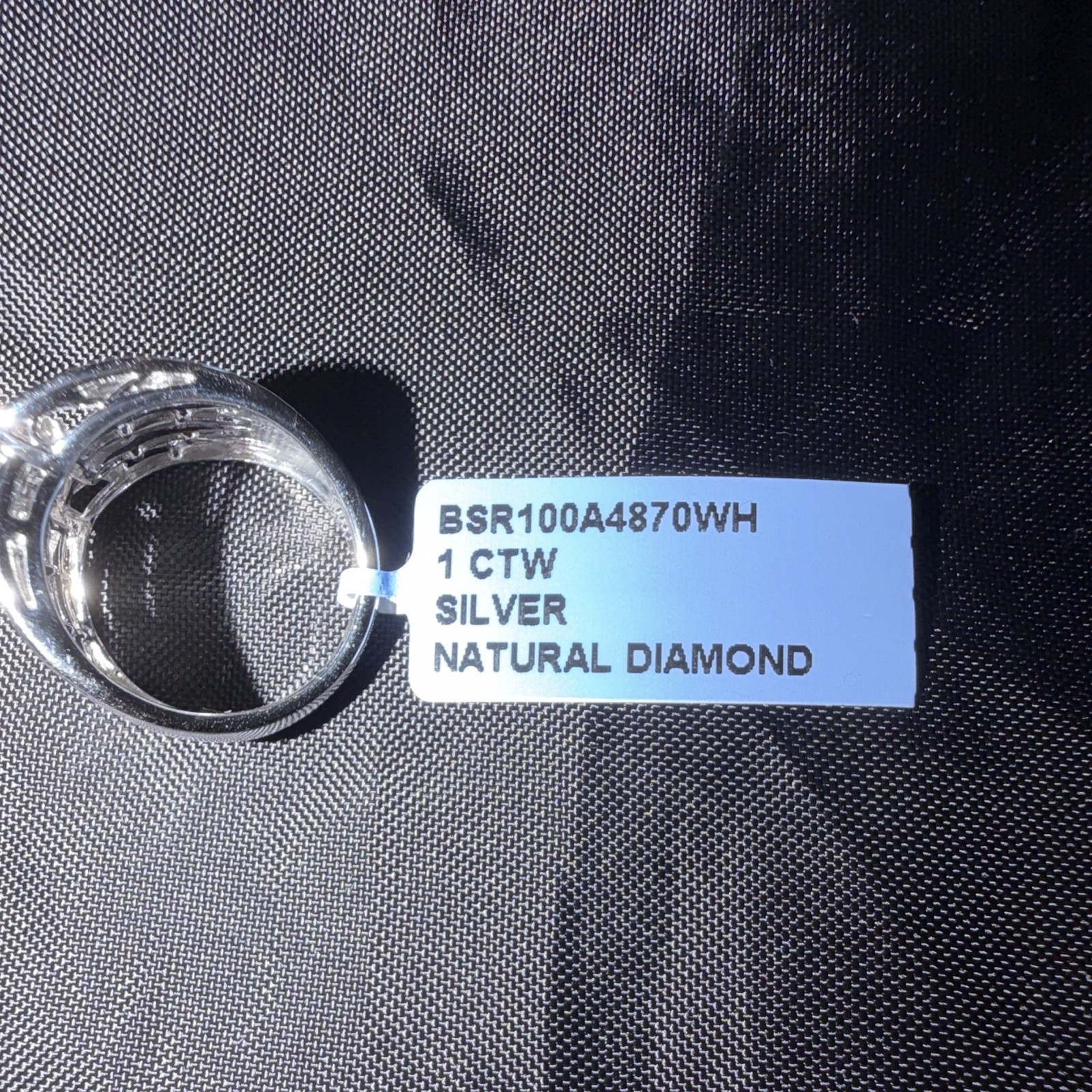 925 Silver Natural White Diamond 1 CTW Channel Set Baguette Band Ring 7