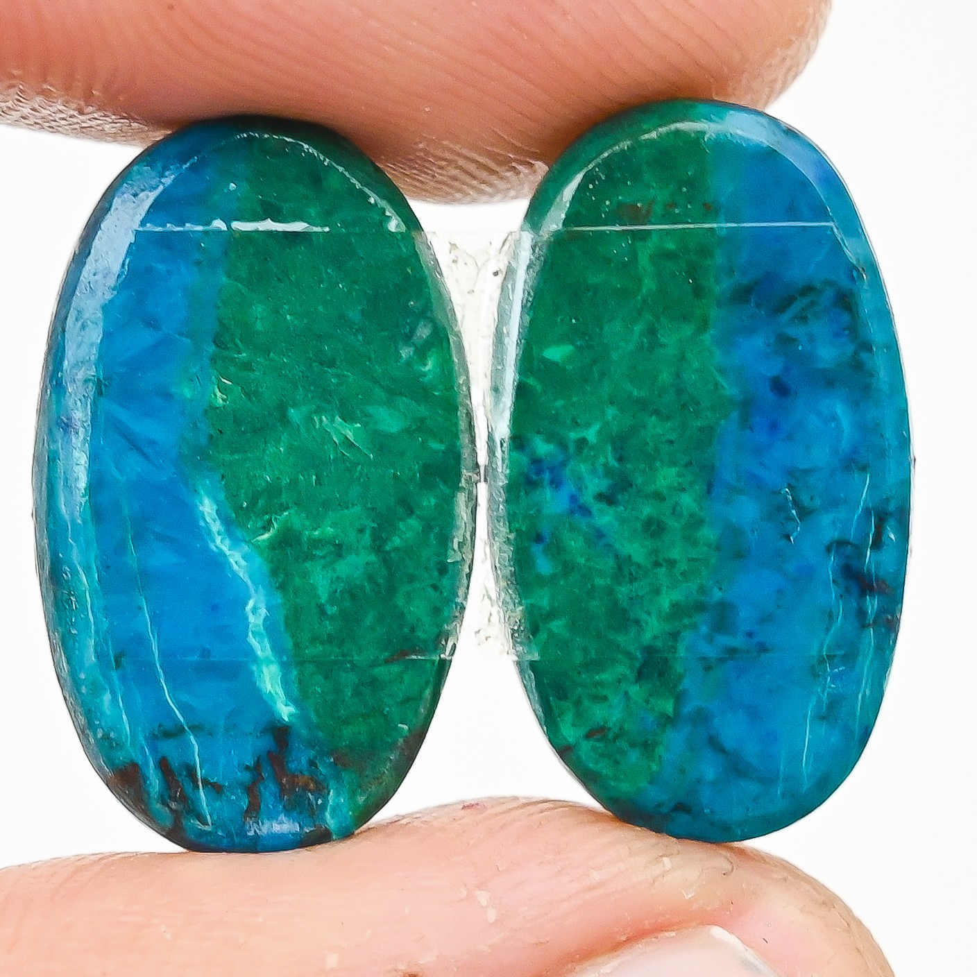 23.10Cts Natural Shattuckite Cabochon Loose Gemstone Pair 12x21x4mm Oval