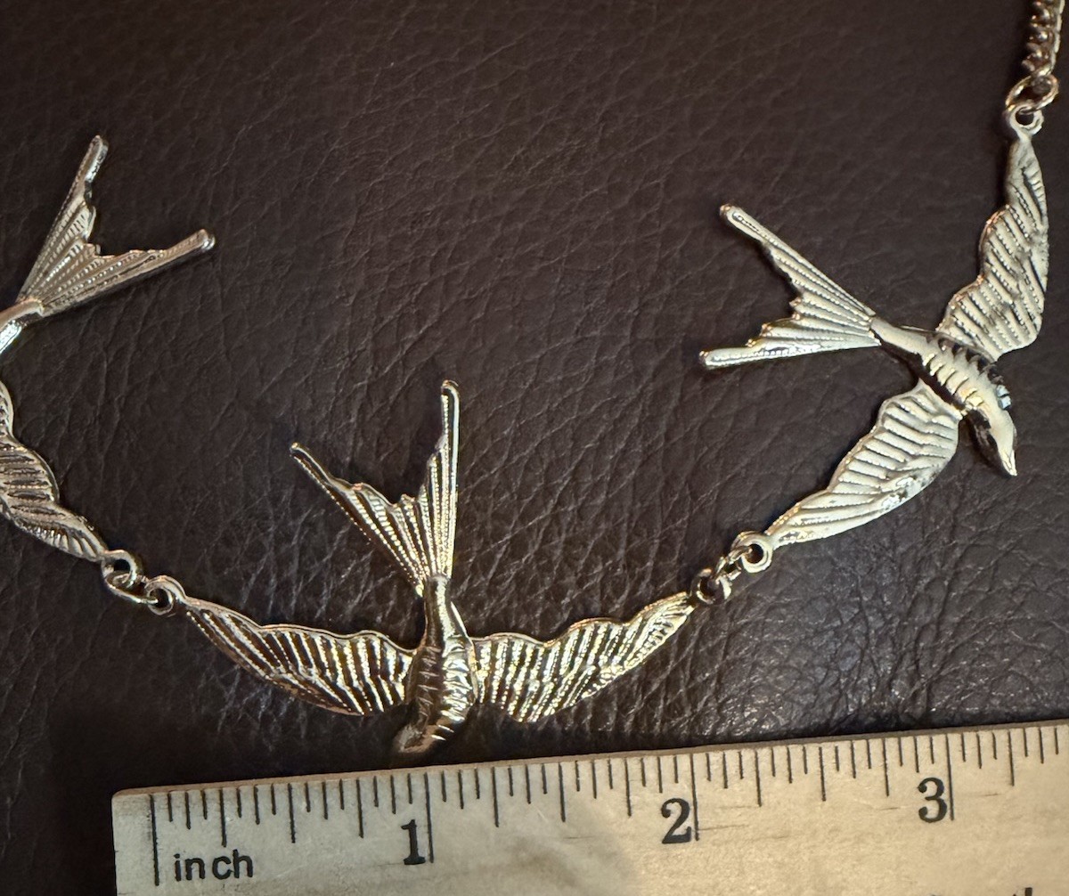 Bird Necklace Swallow Zara Gold Chain Boho Statement Animal Flying Cottagecore