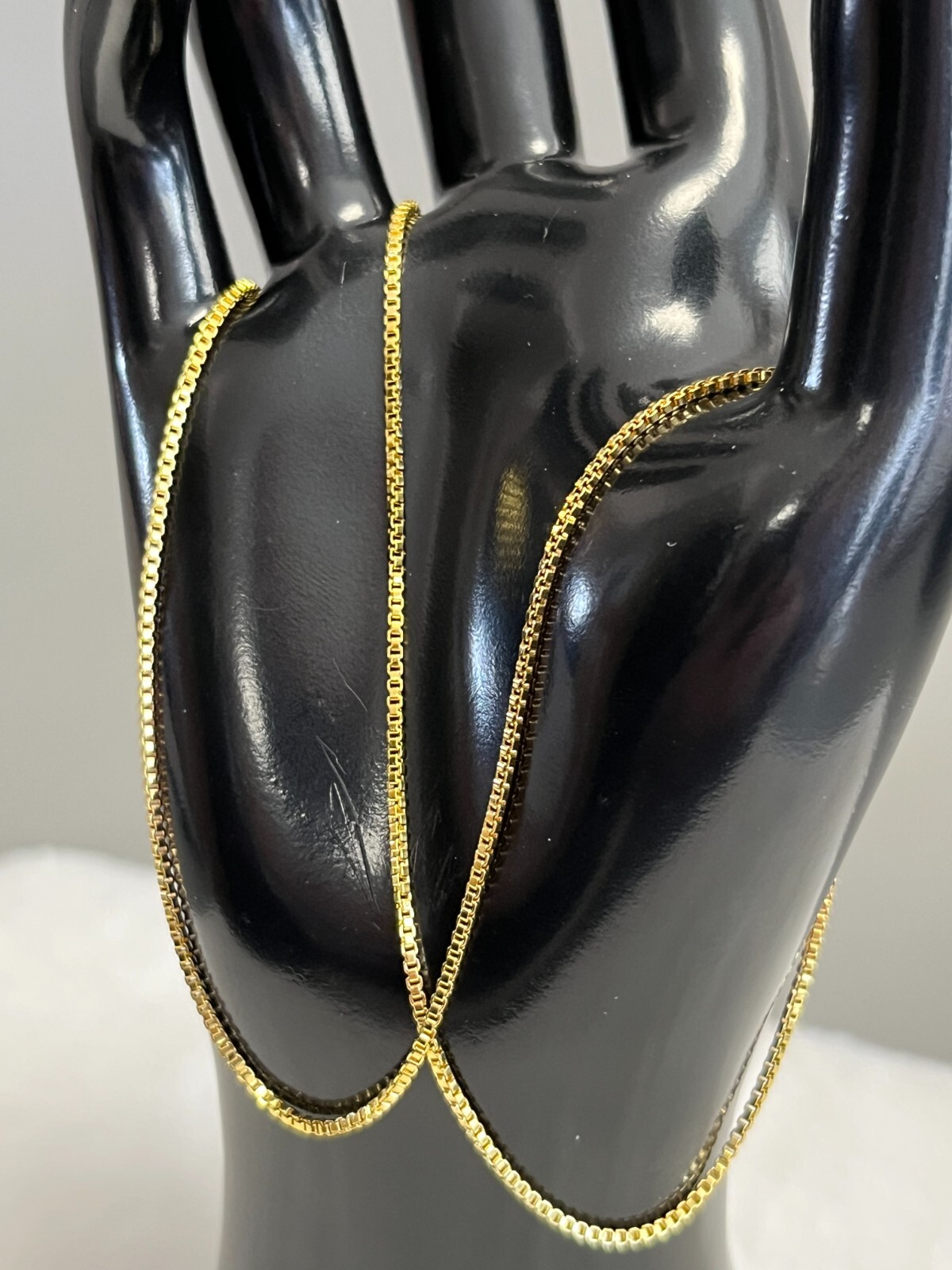 SHARP!! STAMPED 18K GOLD FILLED 1.6mm BOX CHAIN 20″ LONG FITS PENDANT NECKLACE