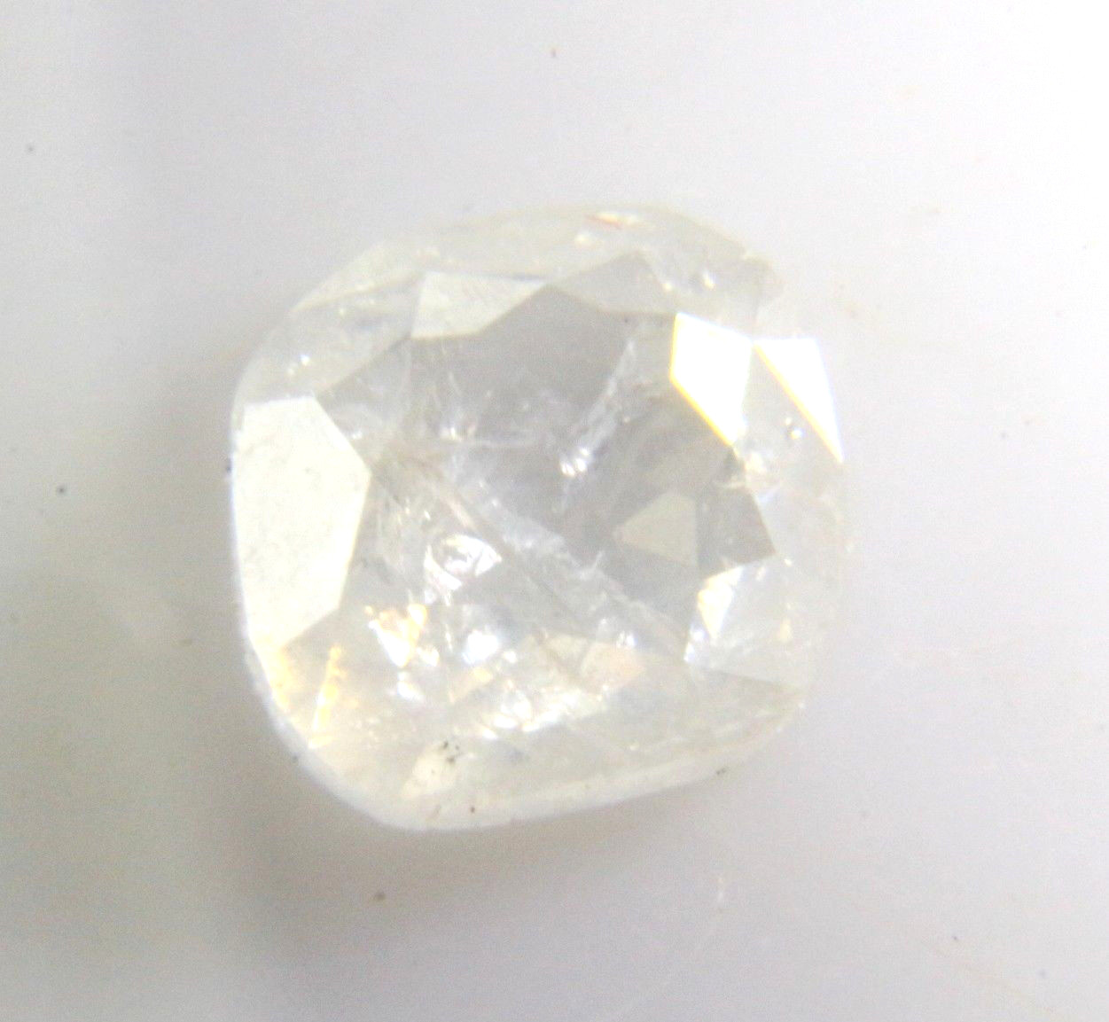 0.42Cts Cushion Shape Transparent White Rose Cut Diamond 5.52×5.44×1.40 MM
