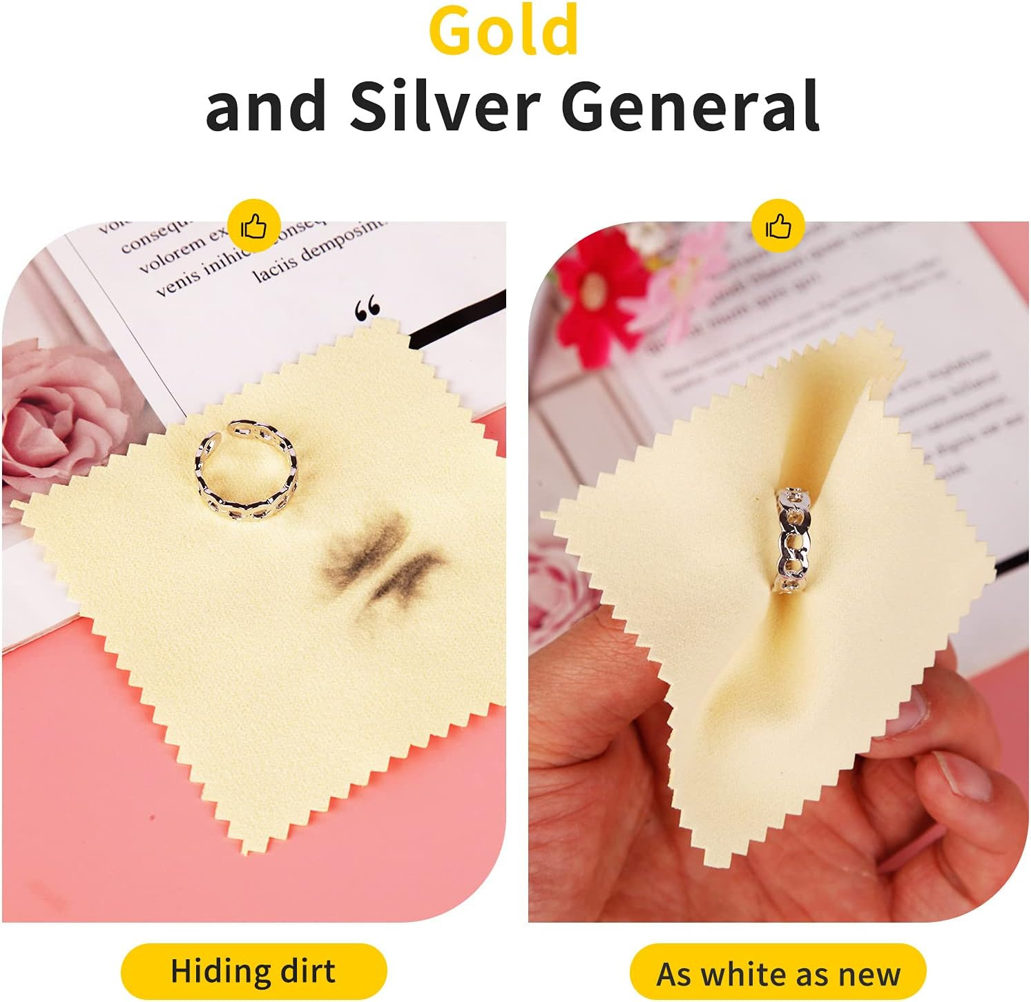 100Pcs Premium Jewelry Cleaning Cloth, Silver Polishing Cloth Individually Wrapp