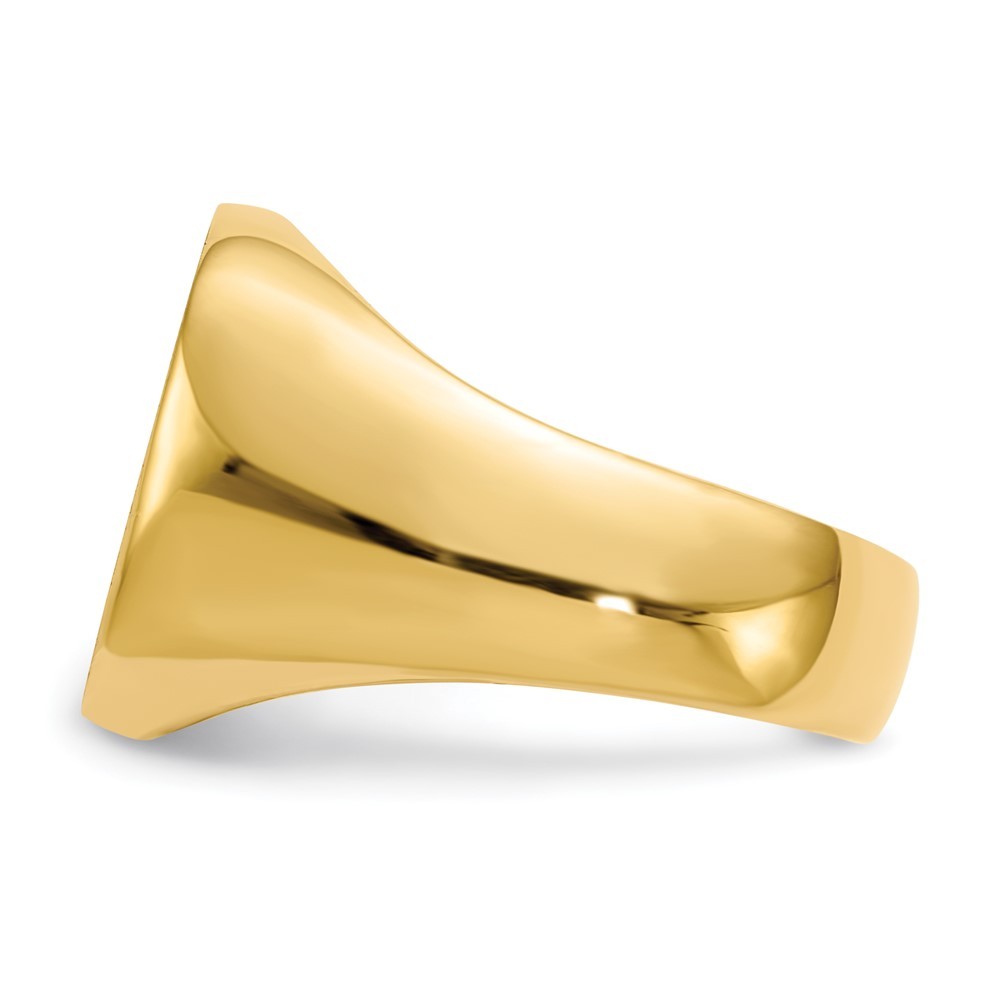 14k Yellow Gold 17.0×16.0mm Closed Back Mens Signet Ring Size 10