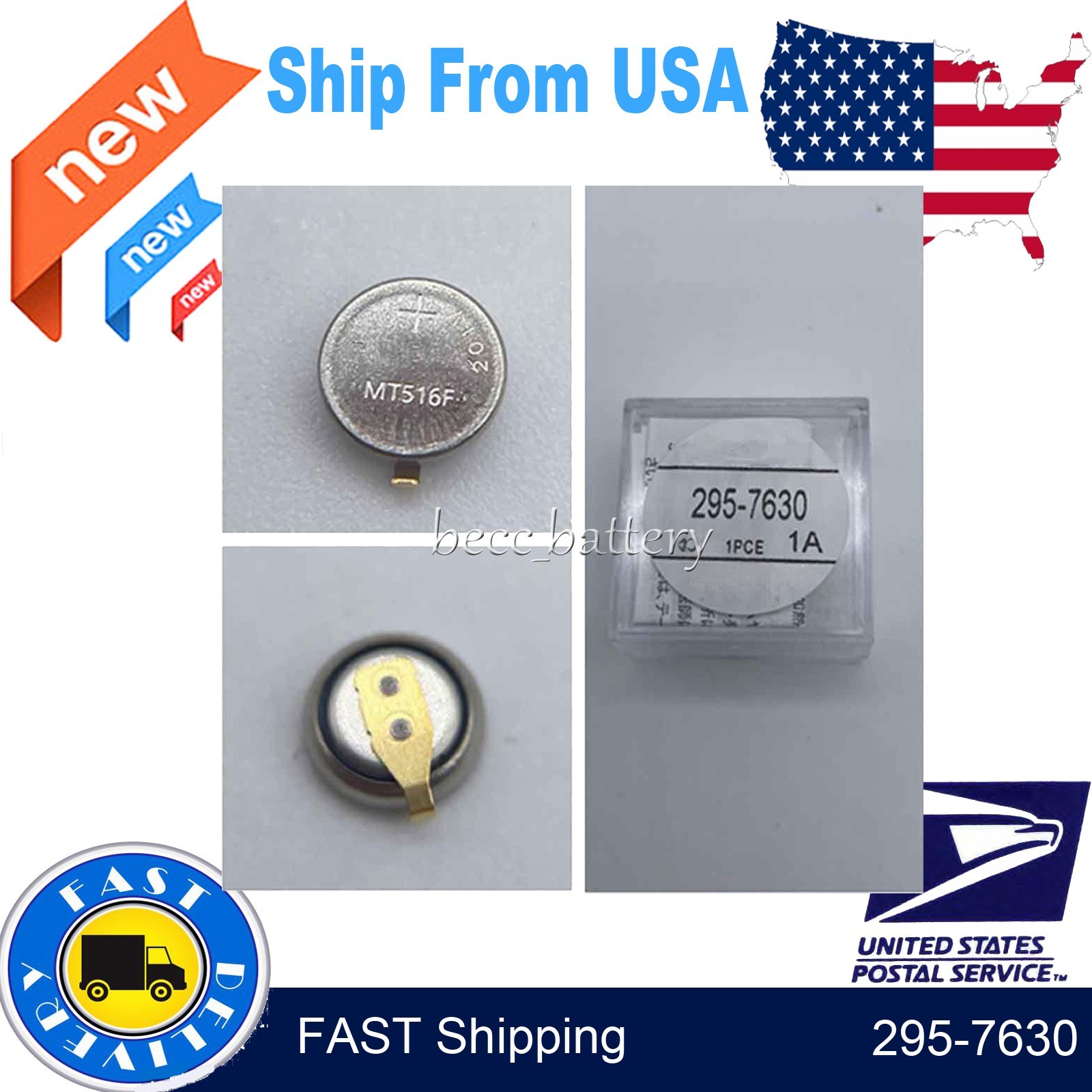 For Citizen Eco-Drive Rechargeable Battery Capacitor Sealed 295-7630 MT516F
