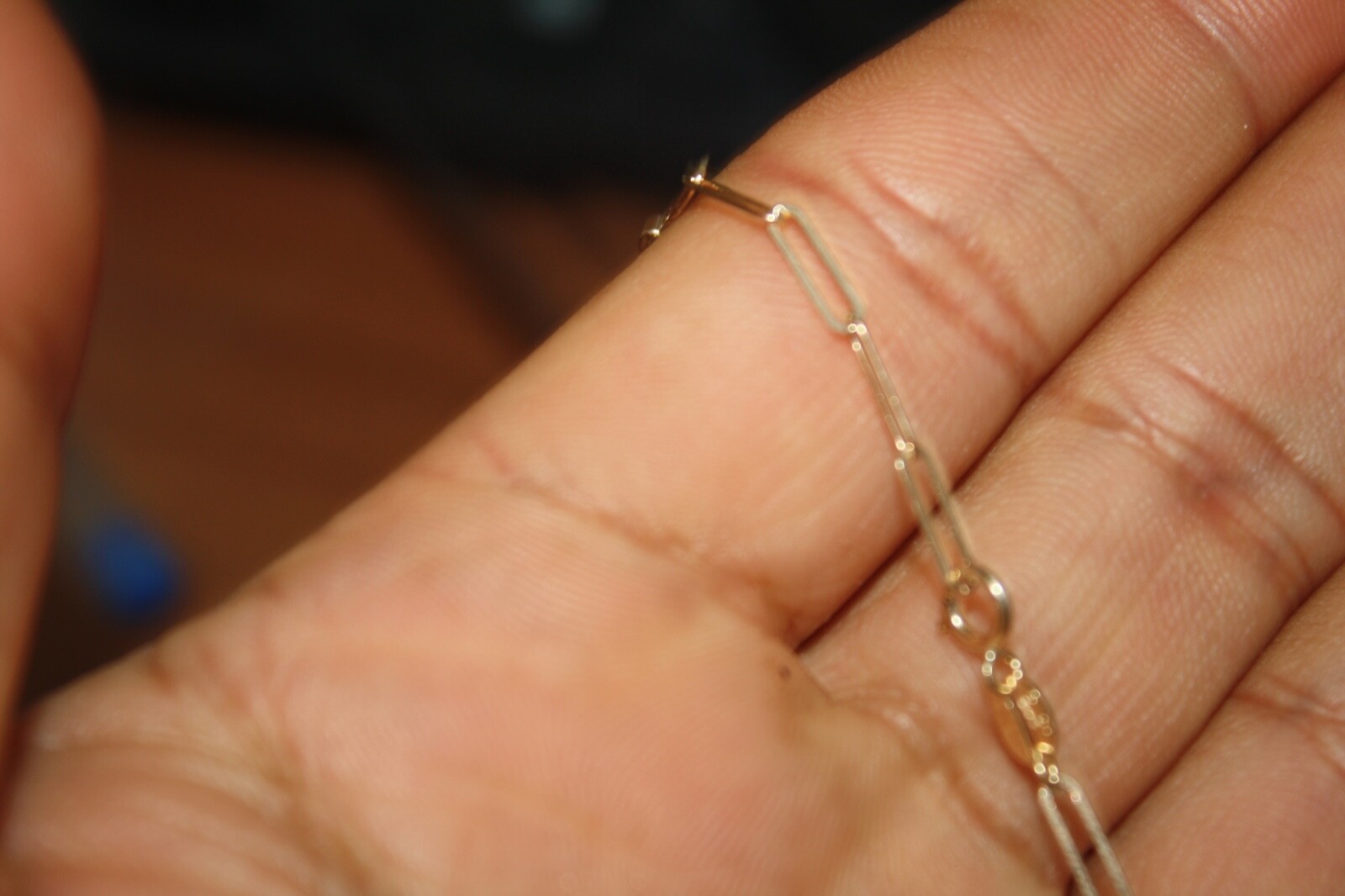 100% Genuine 9k Solid Yellow Gold Long Paperclip Link Bracelet 16cm BRAND NEW
