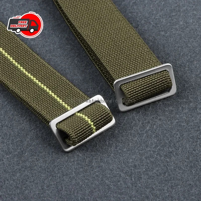 18/20/22mm Elastic Nylon Watch Band French Military Style Sport Strap Men Women