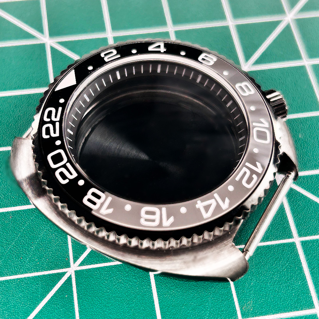 40mm Sapphire Glass PVD Brushed Ceramic Bezel Watch Case fit NH35 NH36 movement