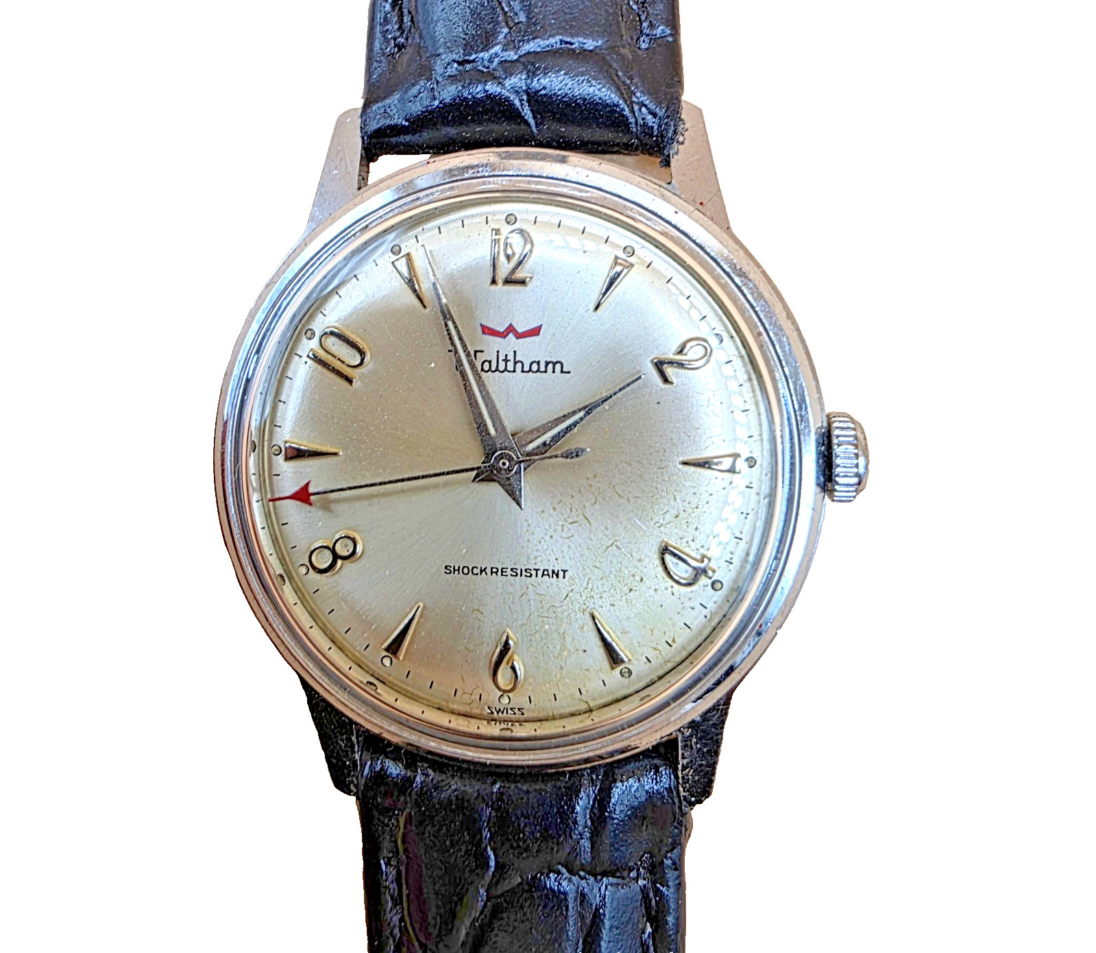 WALTHAM Rare Vintage 33mm Mechanical Swiss Watch7 Jewel S/S Second Hand Men’s