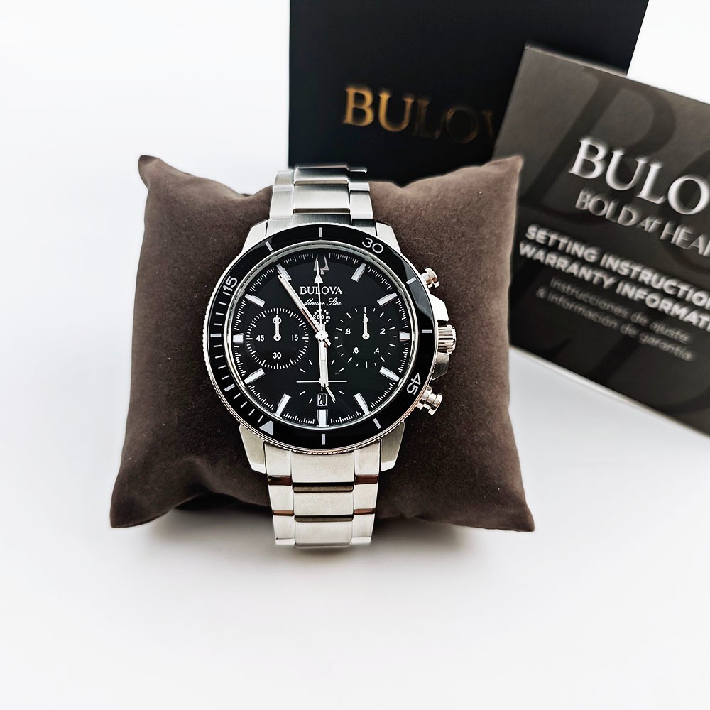 Bulova 96B272 Marine Star Black Dial Men’s Quartz Chronograph Watch 45mm