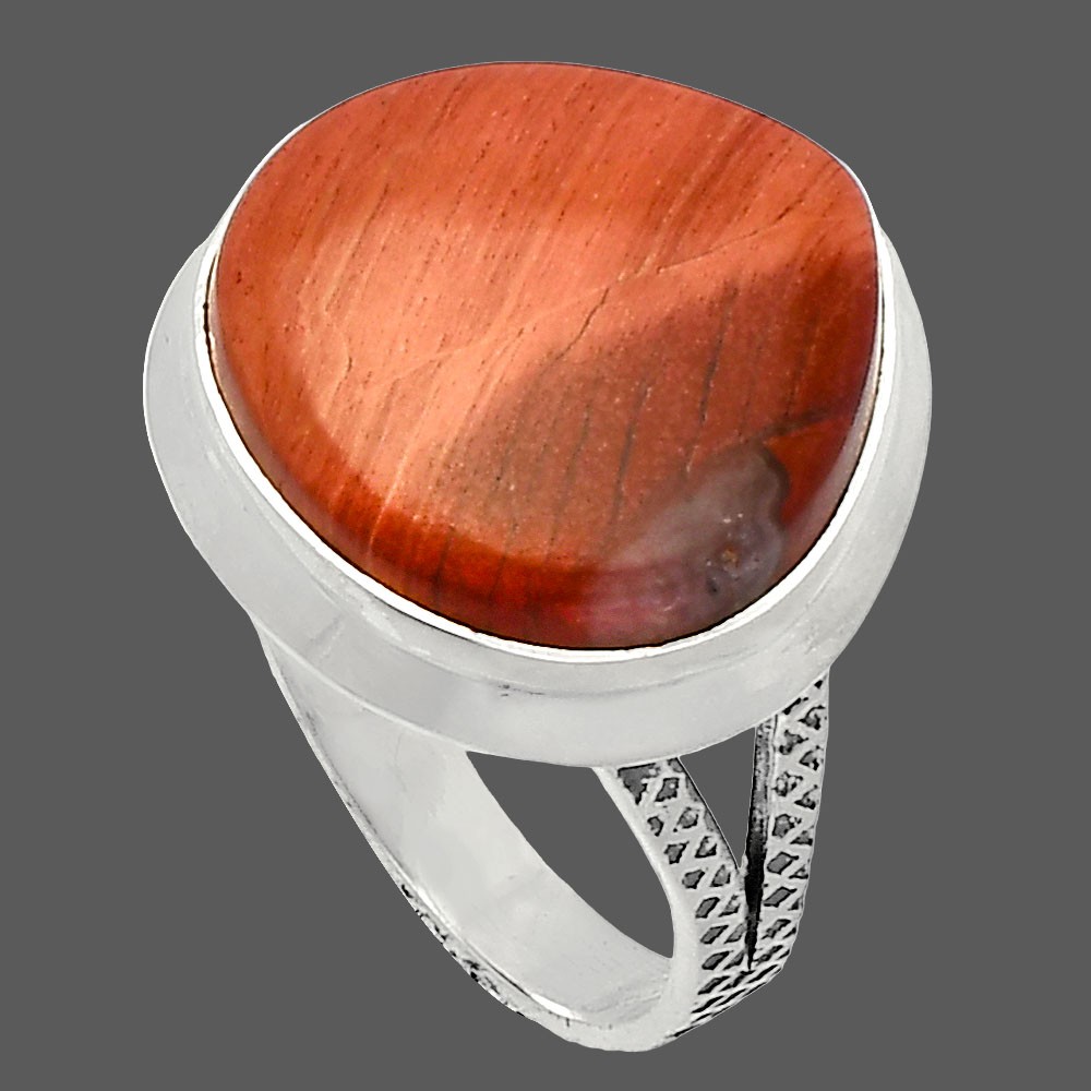 Natural Snake Skin Jasper 925 Sterling Silver Ring s.8 Jewelry R-1008