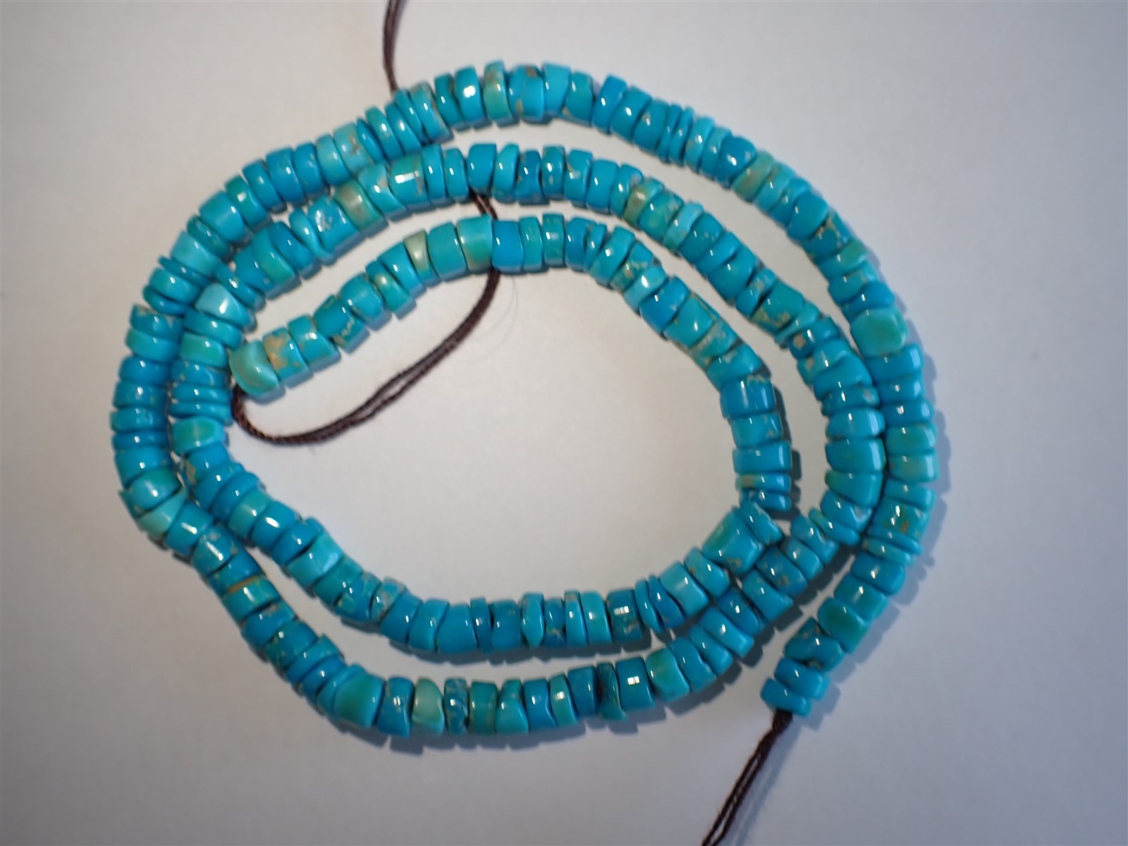 Genuine Blue Ridge (Sonora) Turquoise Heishi Beads – 4.5×2.5-3.5mm – Str