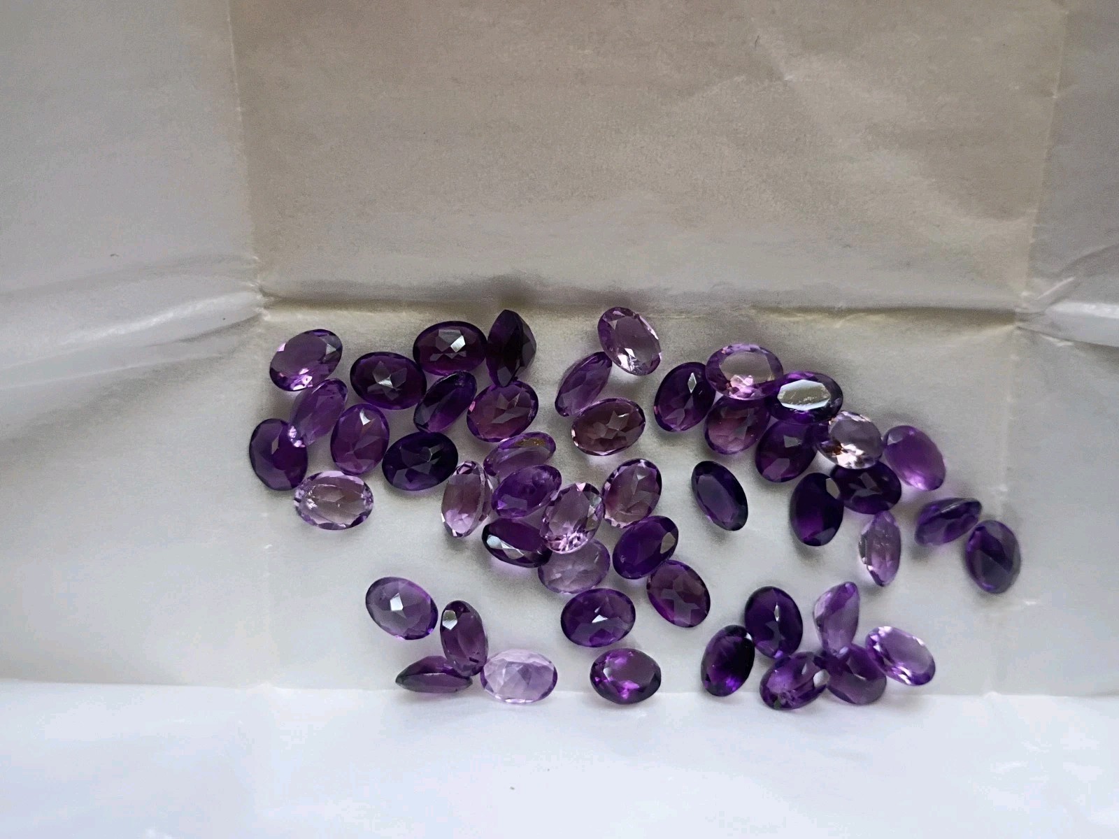 50 CTW Amethyst 8x6mm Oval Faceted Cut Gemstones Parcel