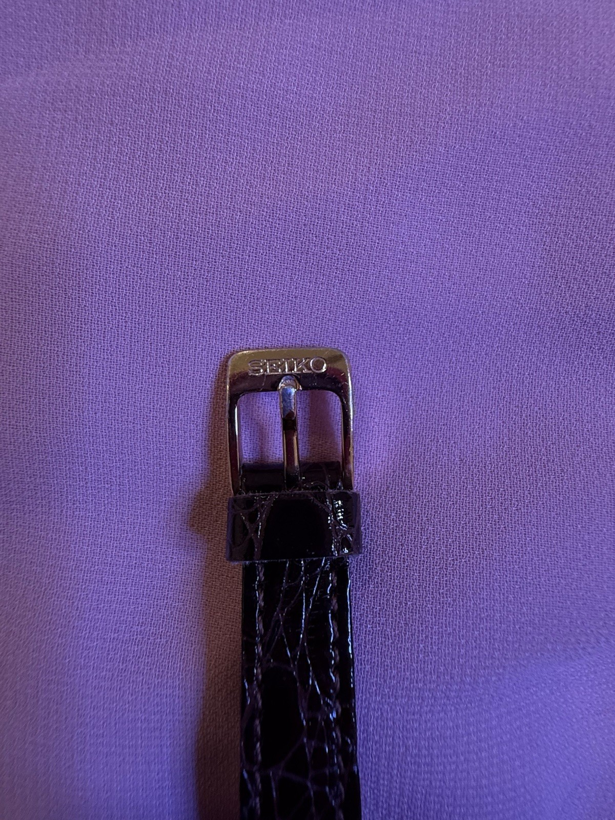 Vintage 1991 Seiko Quartz Dress Watch Gold Dial Brown Leather Strap -Working